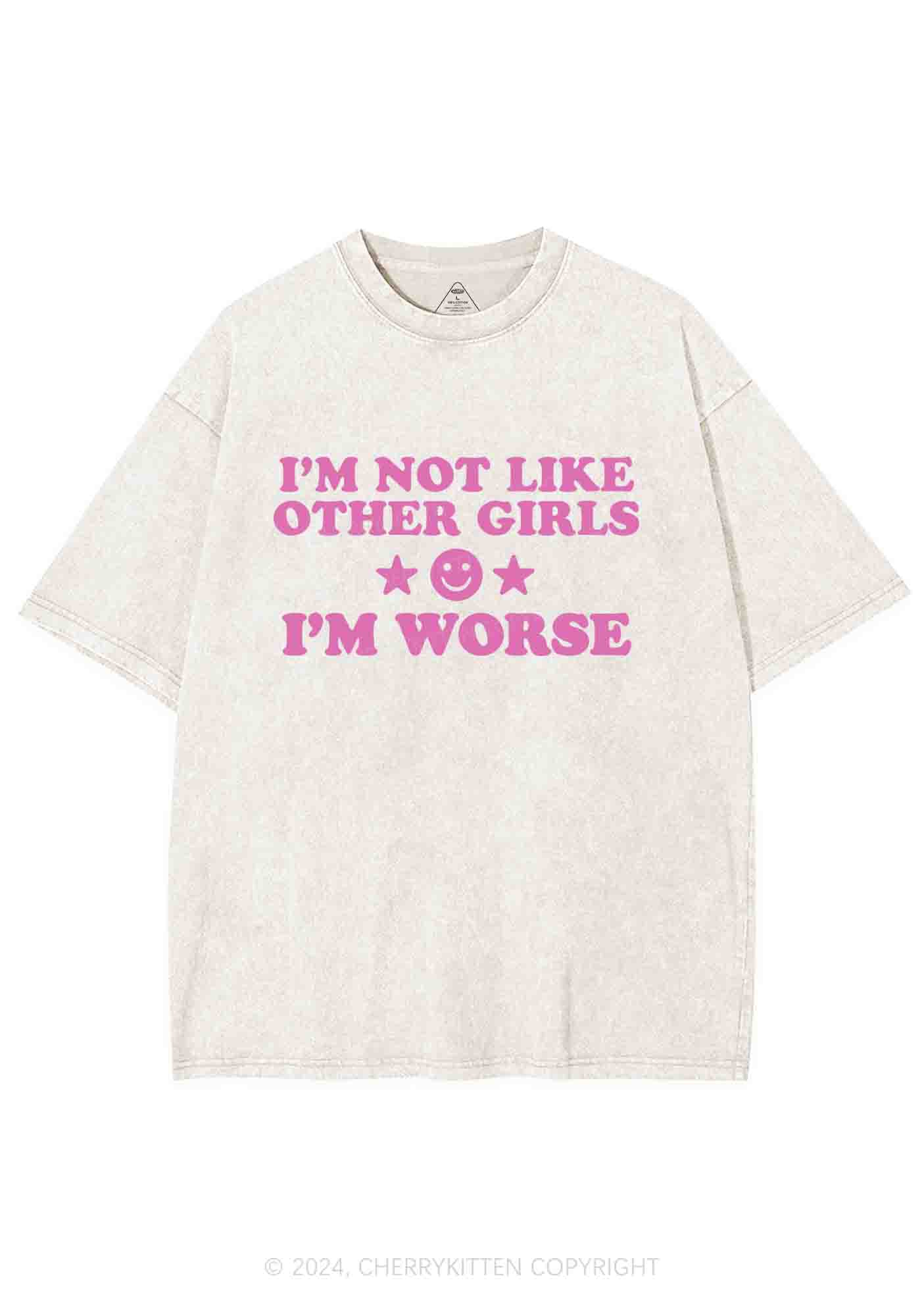 I'm Worse Y2K Washed Tee Cherrykitten - Image 4
