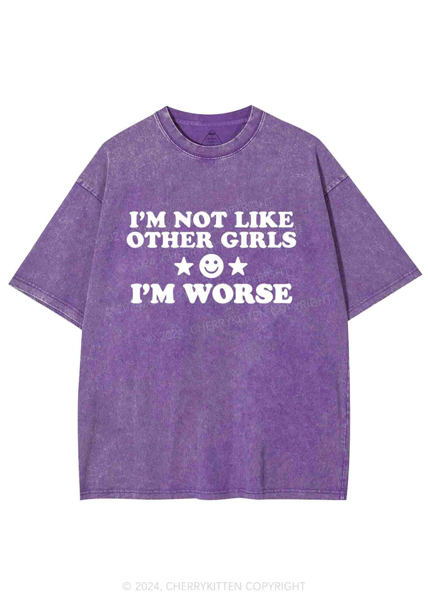 I'm Worse Y2K Washed Tee Cherrykitten - Image 5