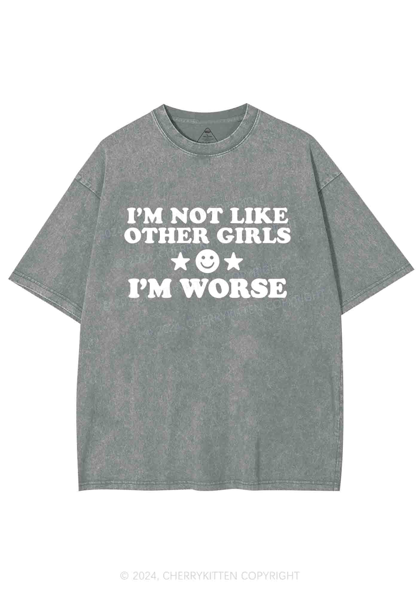 I'm Worse Y2K Washed Tee Cherrykitten - Image 6