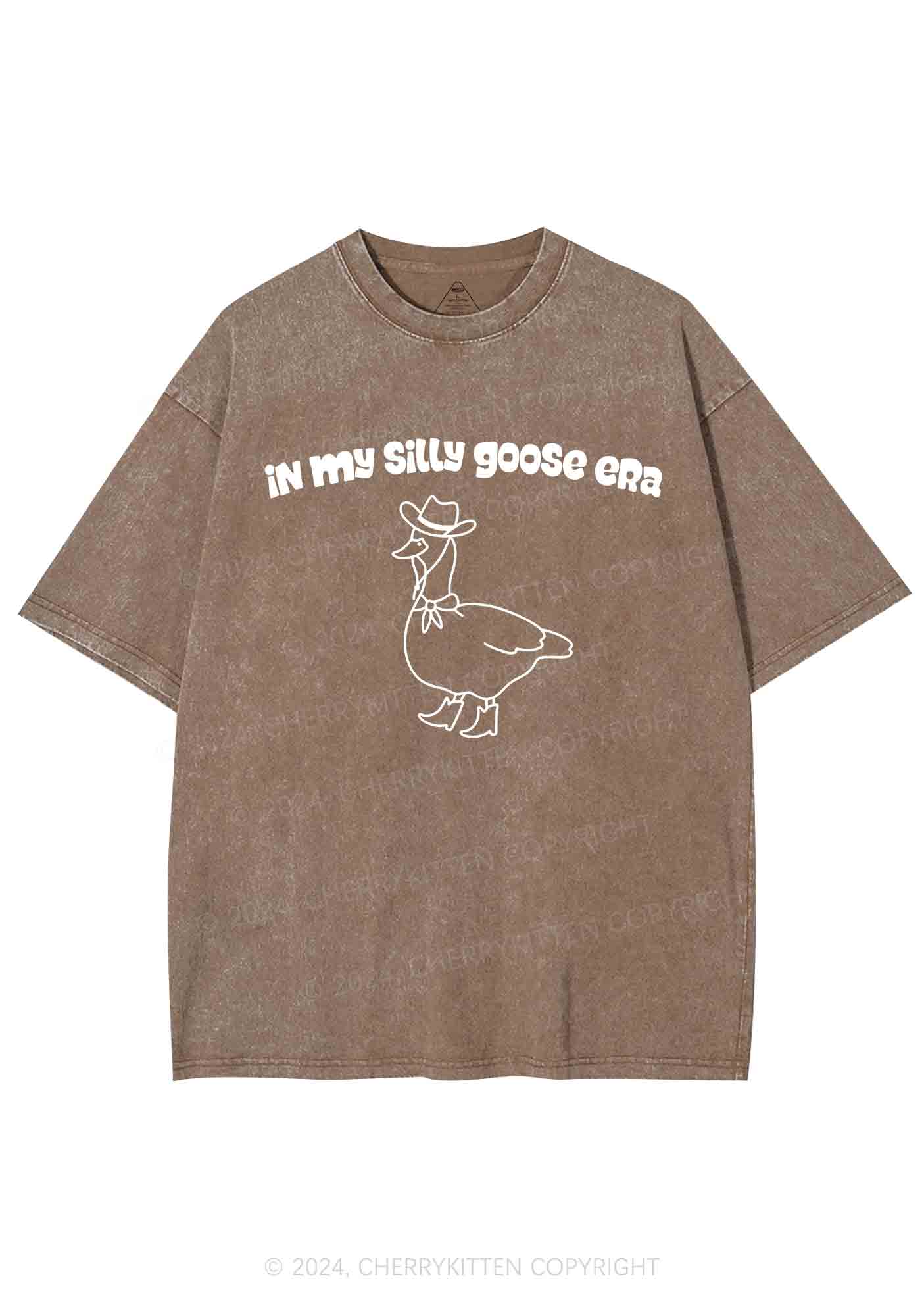 In My Silly Goose Era Y2K Washed Tee Cherrykitten - Image 7