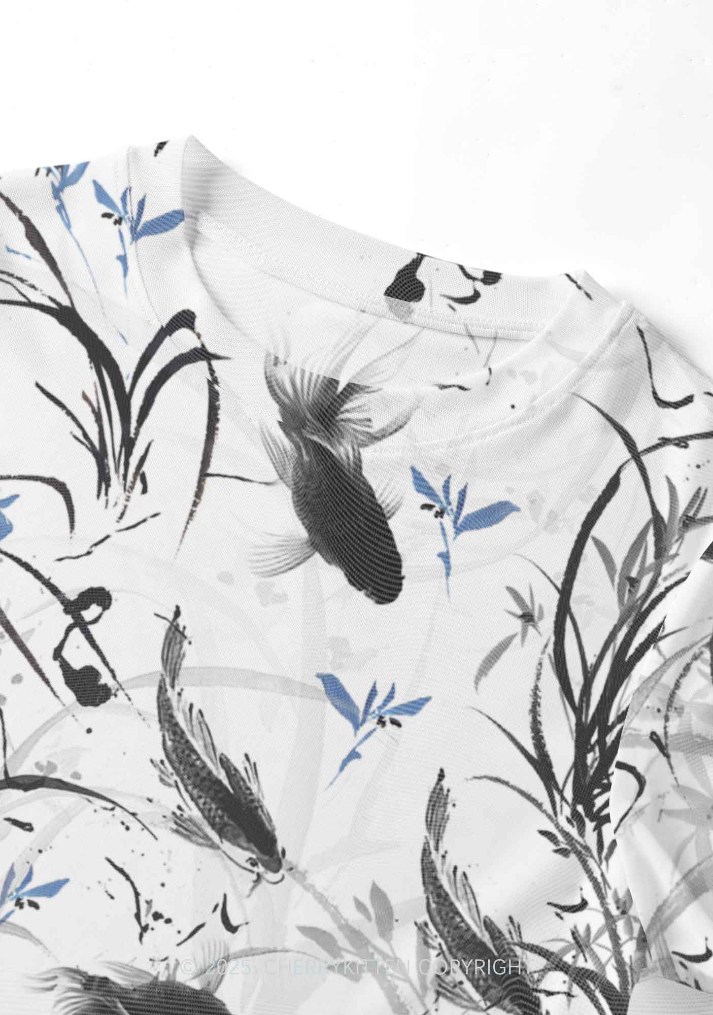 Ink Carp Y2K Mesh Crop Top Cherrykitten - Image 3