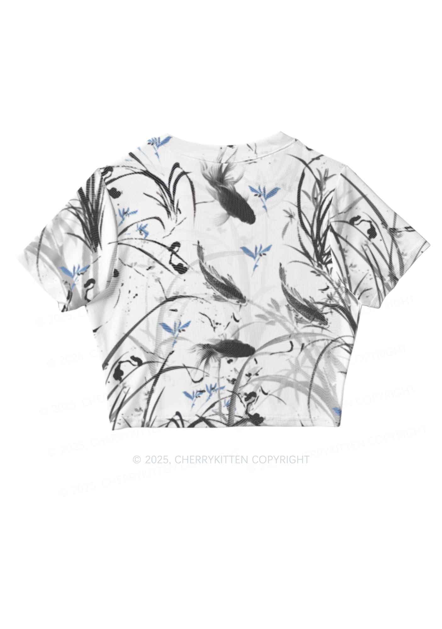 Ink Carp Y2K Mesh Crop Top Cherrykitten - Image 5