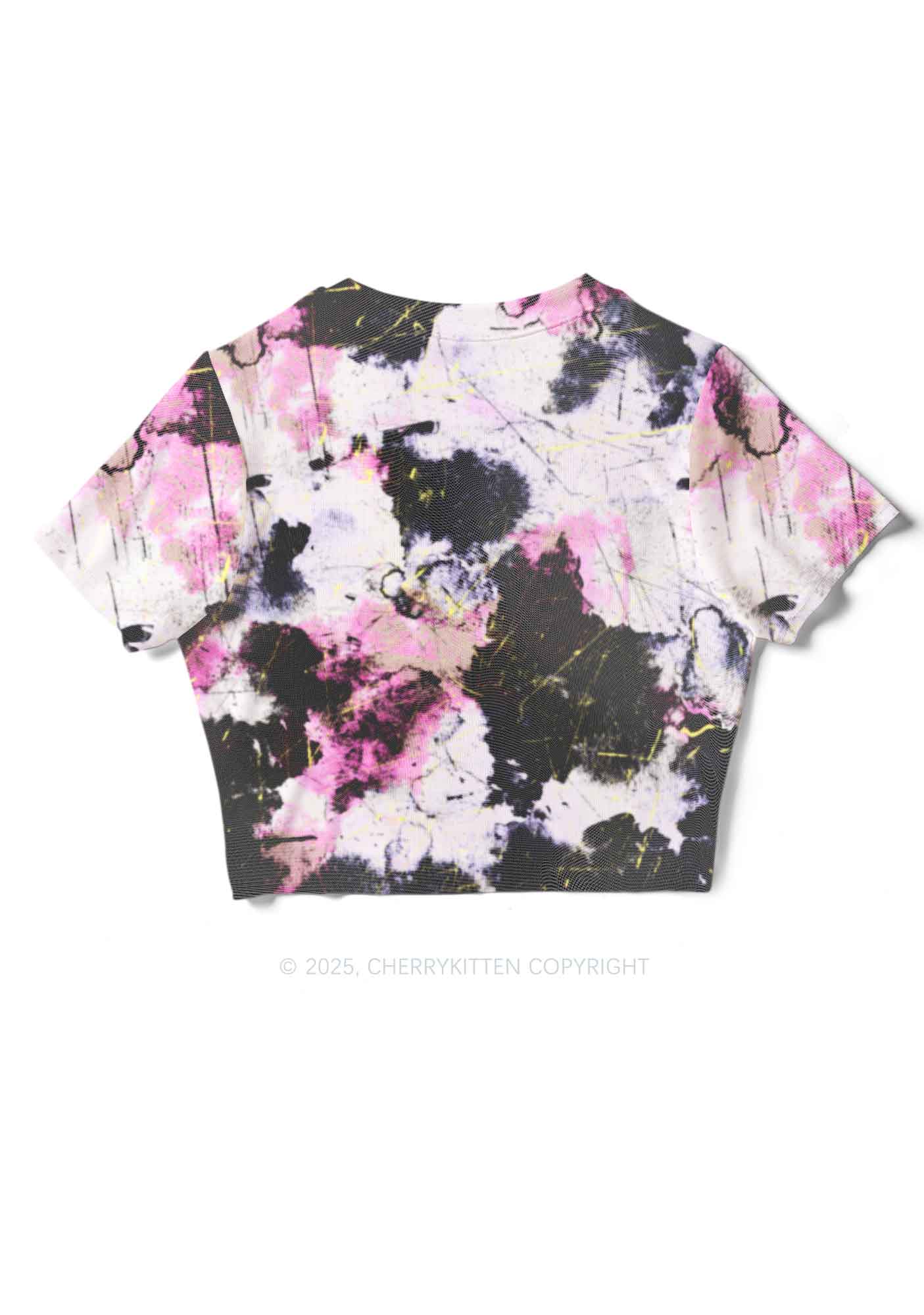Ink Graffiti Y2K Mesh Crop Top Cherrykitten - Image 5