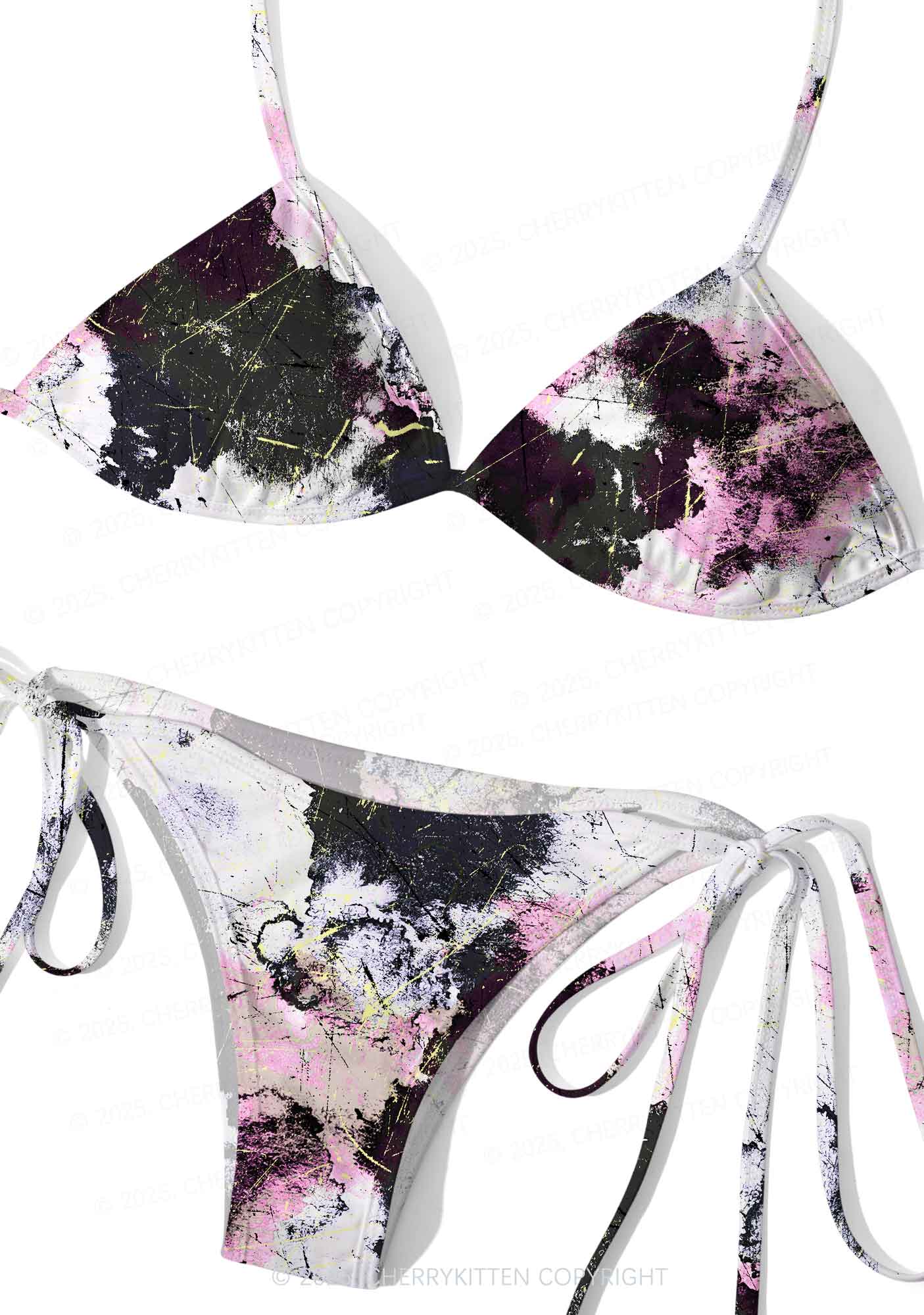 Ink Graffiti Y2K Print Bikini Set Cherrykitten - Image 2