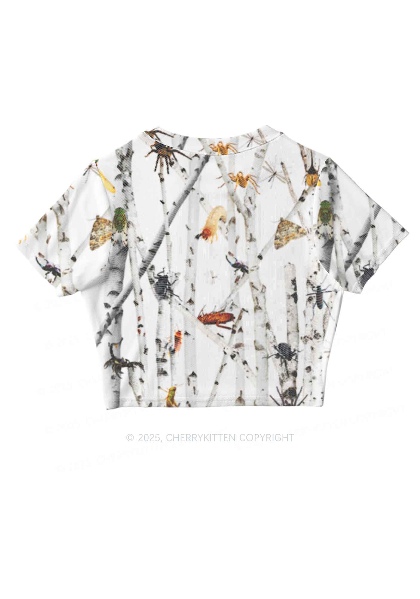 Insects On Birch Y2K Mesh Crop Top Cherrykitten - Image 5