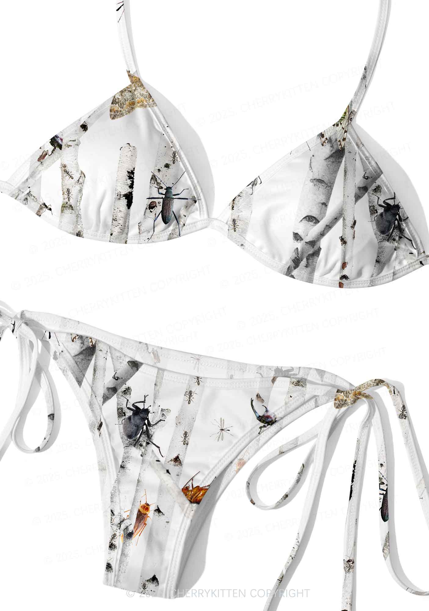 Insects On Birch Y2K Print Bikini Set Cherrykitten - Image 3