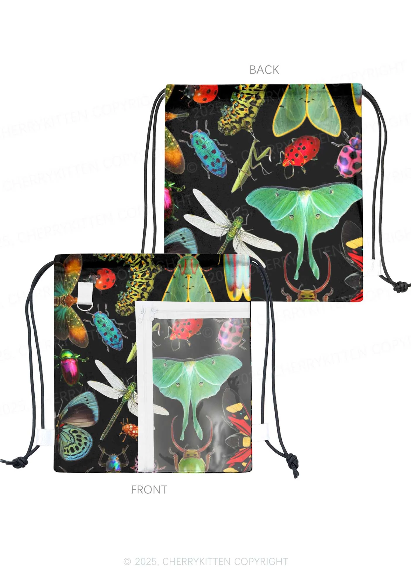 Insects Party Y2K Drawstring Itabag Backpack Cherrykitten - Image 2