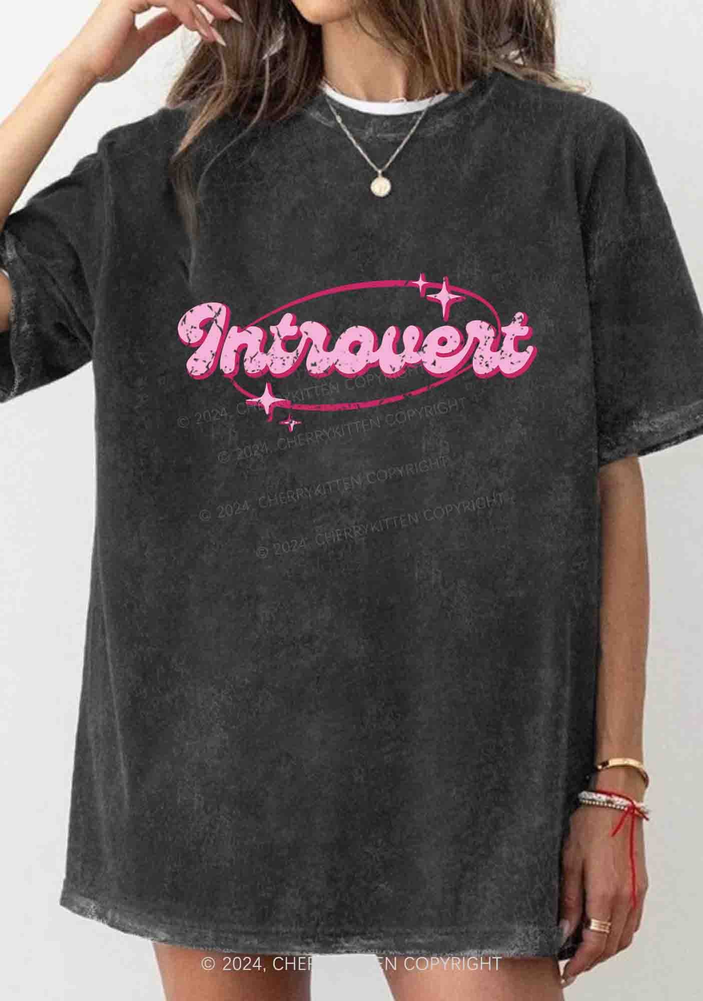 Introvert Universe Y2K Washed Tee Cherrykitten - Image 2