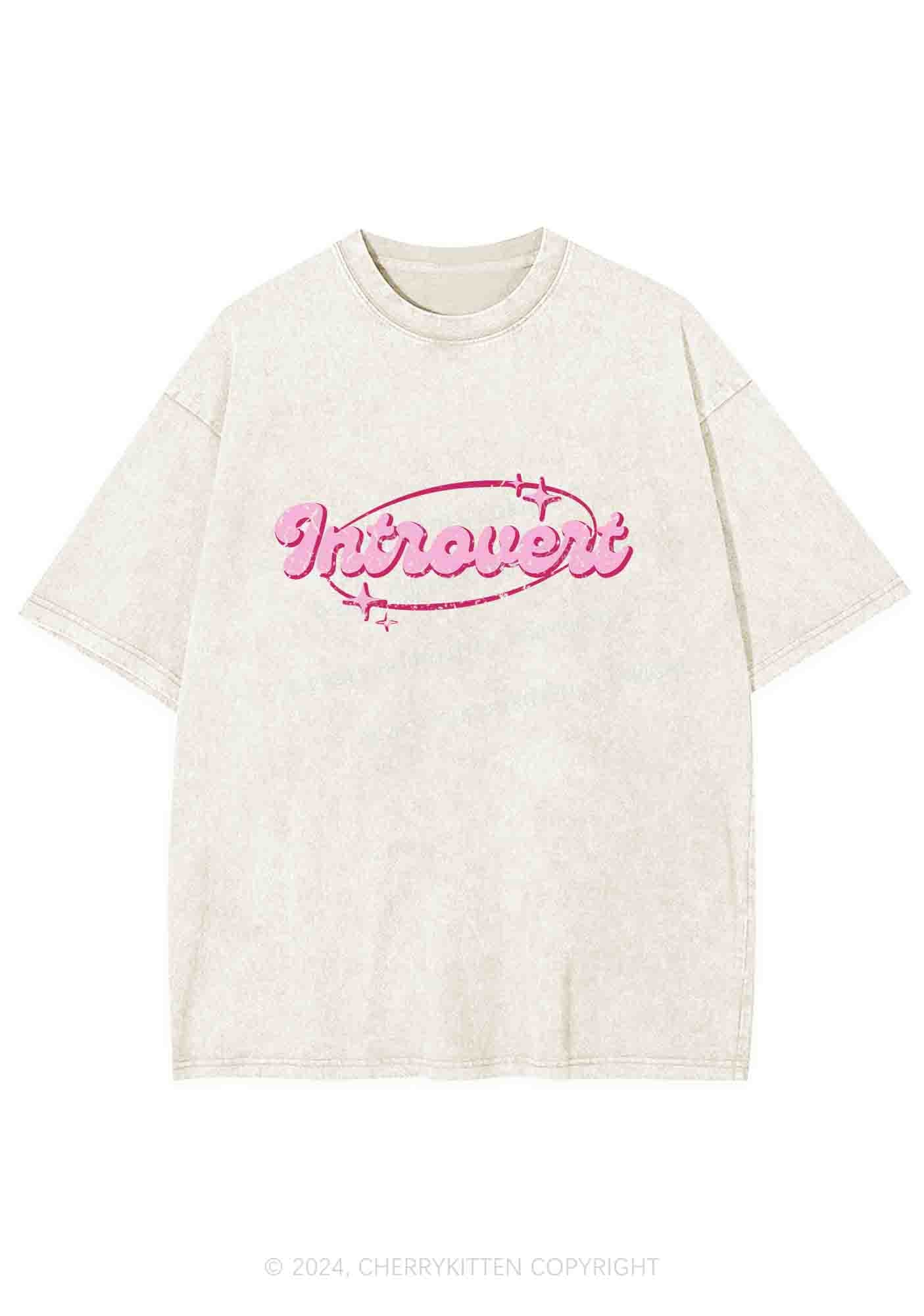 Introvert Universe Y2K Washed Tee Cherrykitten - Image 3