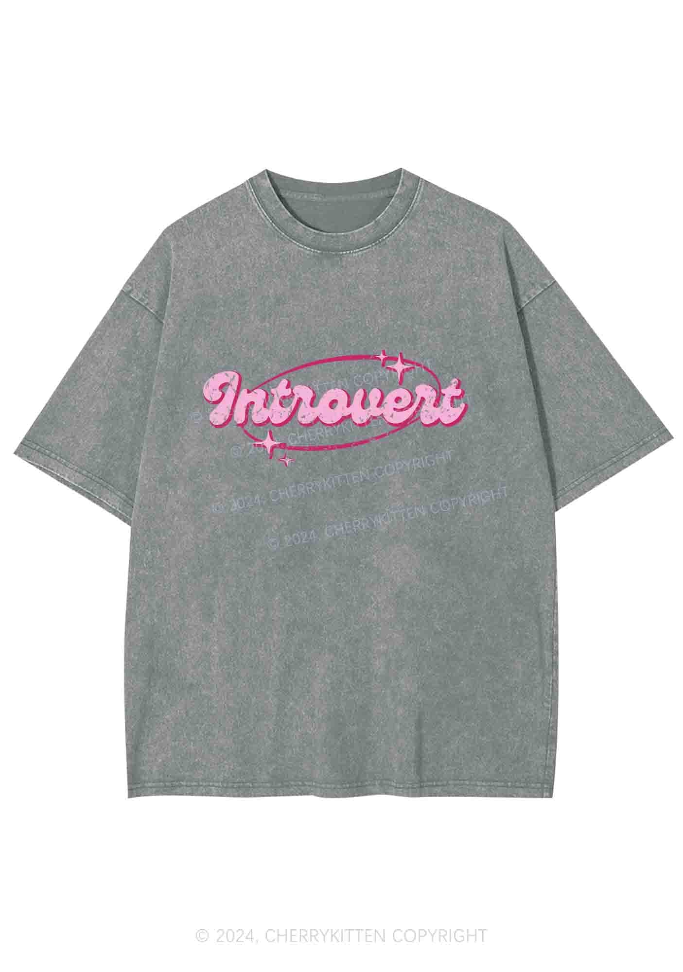 Introvert Universe Y2K Washed Tee Cherrykitten - Image 6