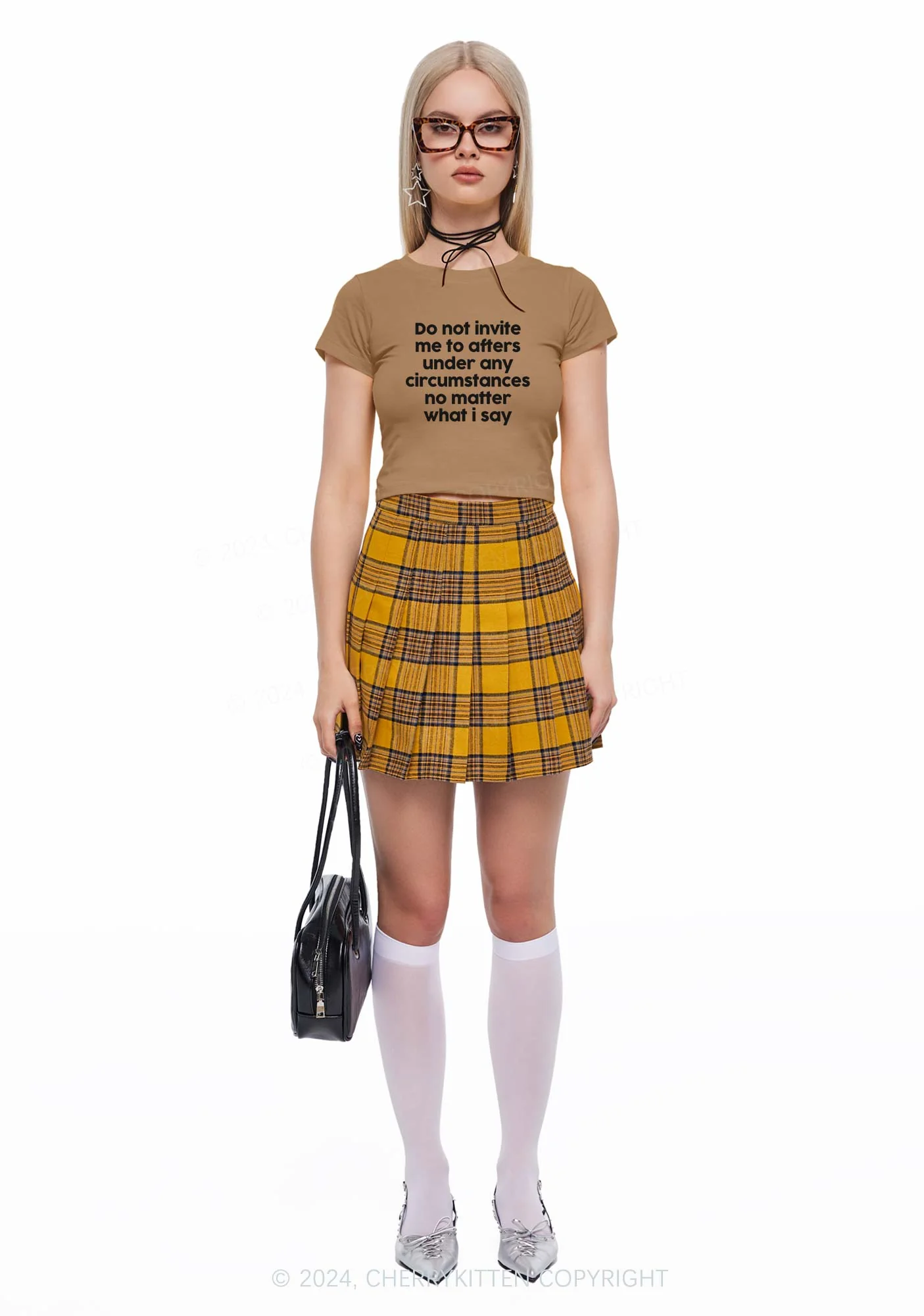 Invite Me To Afters Y2K Baby Tee Cherrykitten - Image 2