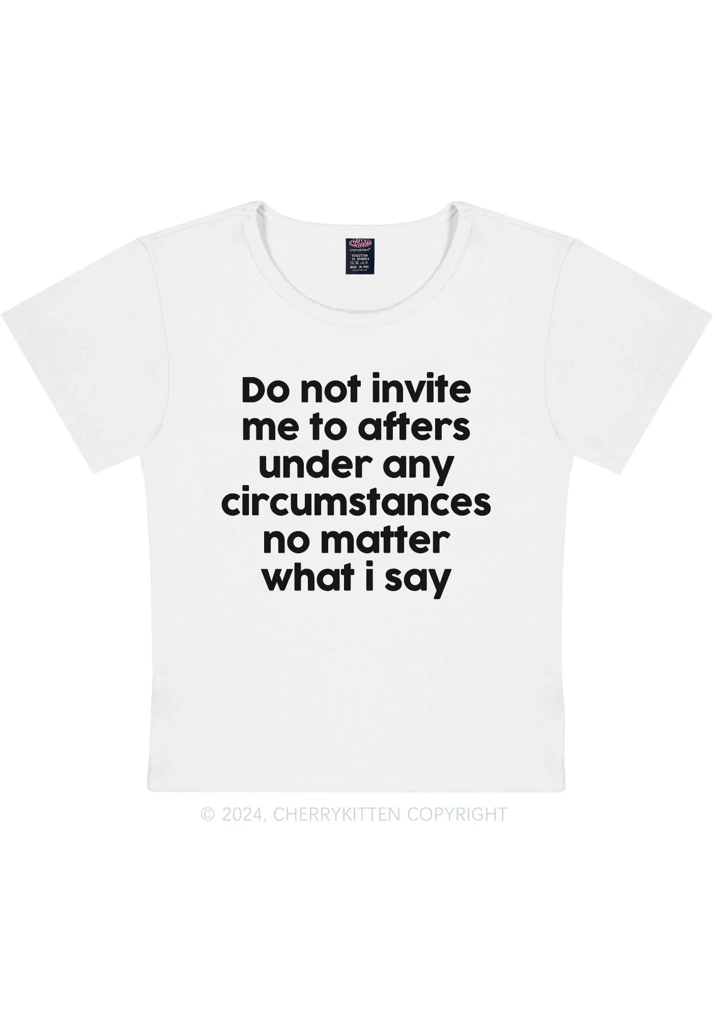 Invite Me To Afters Y2K Baby Tee Cherrykitten - Image 4