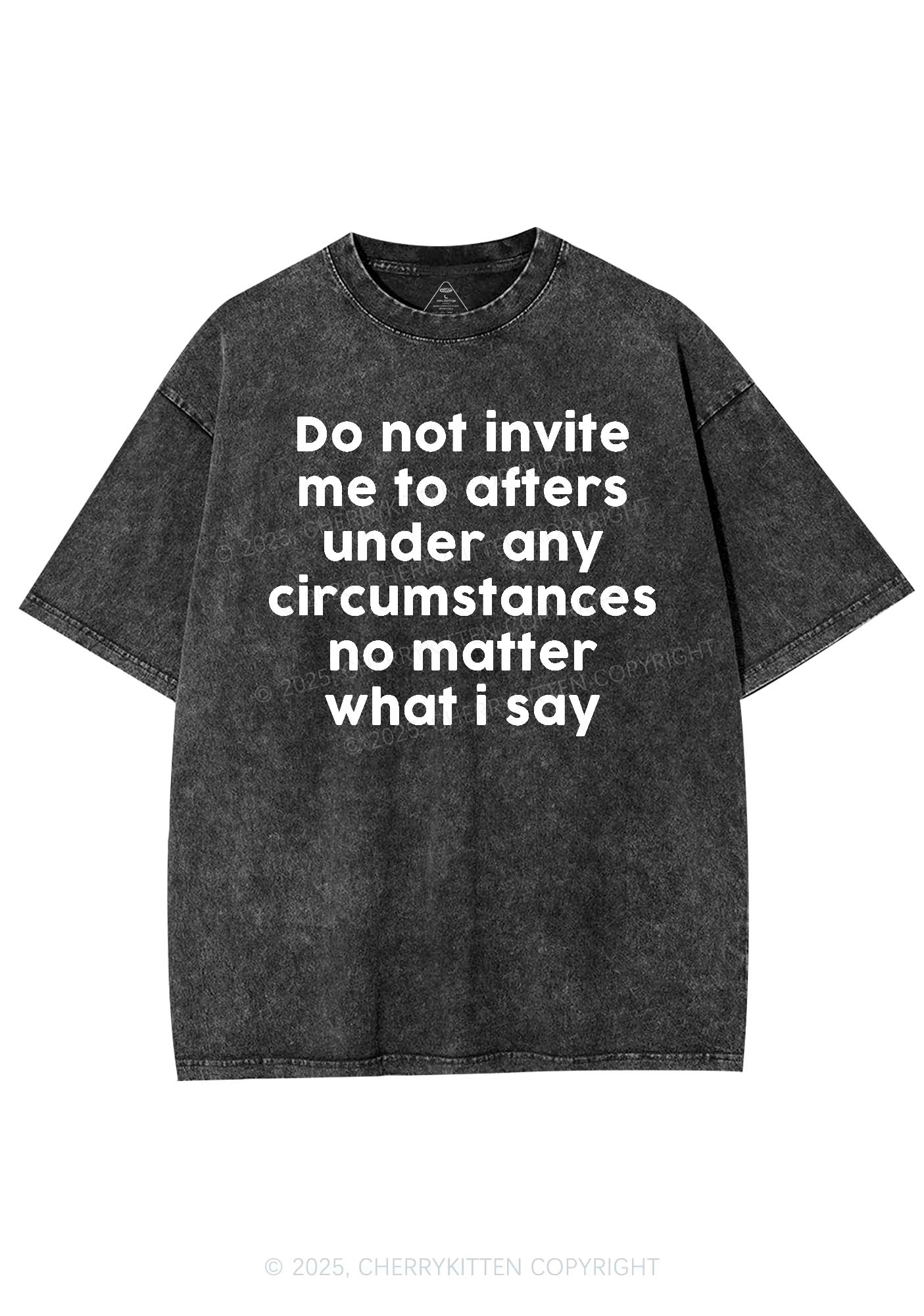 Invite Me To Afters Y2K Shirts Washed Tee Cherrykitten - Image 3