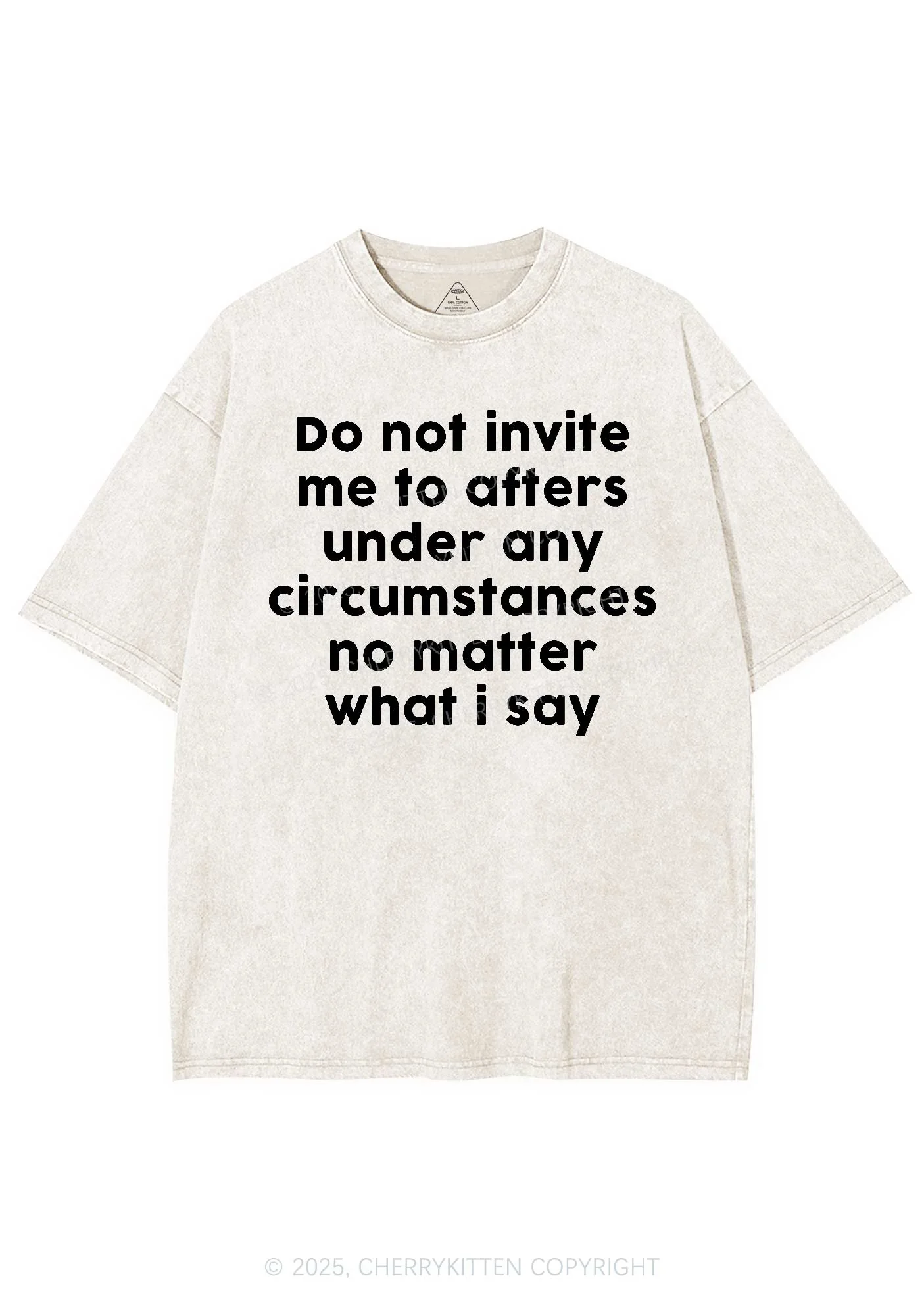 Invite Me To Afters Y2K Shirts Washed Tee Cherrykitten - Image 4