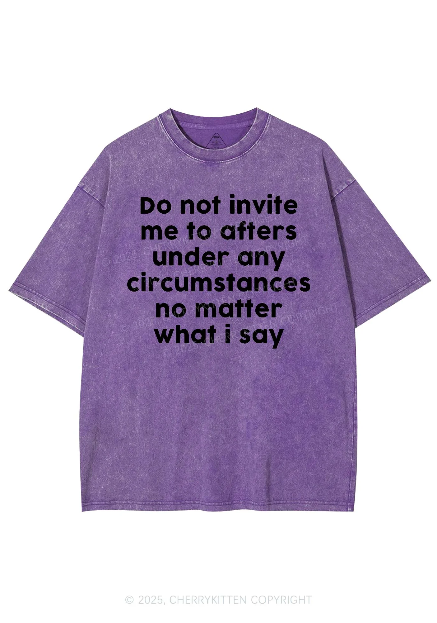 Invite Me To Afters Y2K Shirts Washed Tee Cherrykitten - Image 5