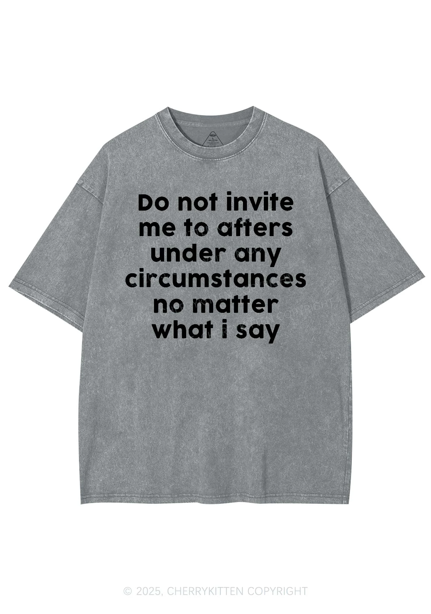 Invite Me To Afters Y2K Shirts Washed Tee Cherrykitten - Image 6