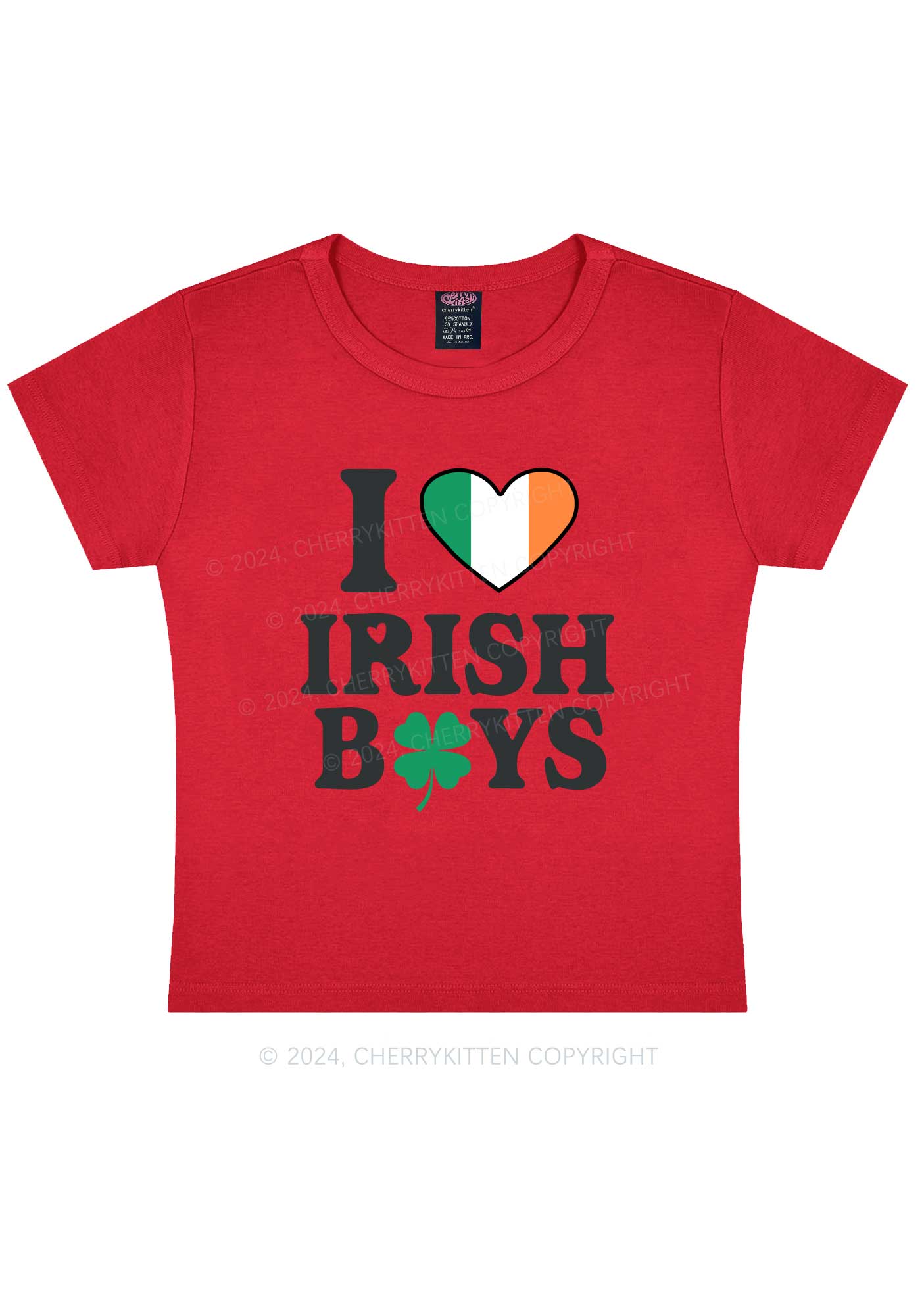 Irish Boy Shamrock St Patricks Y2K Baby Tee Cherrykitten - Image 11