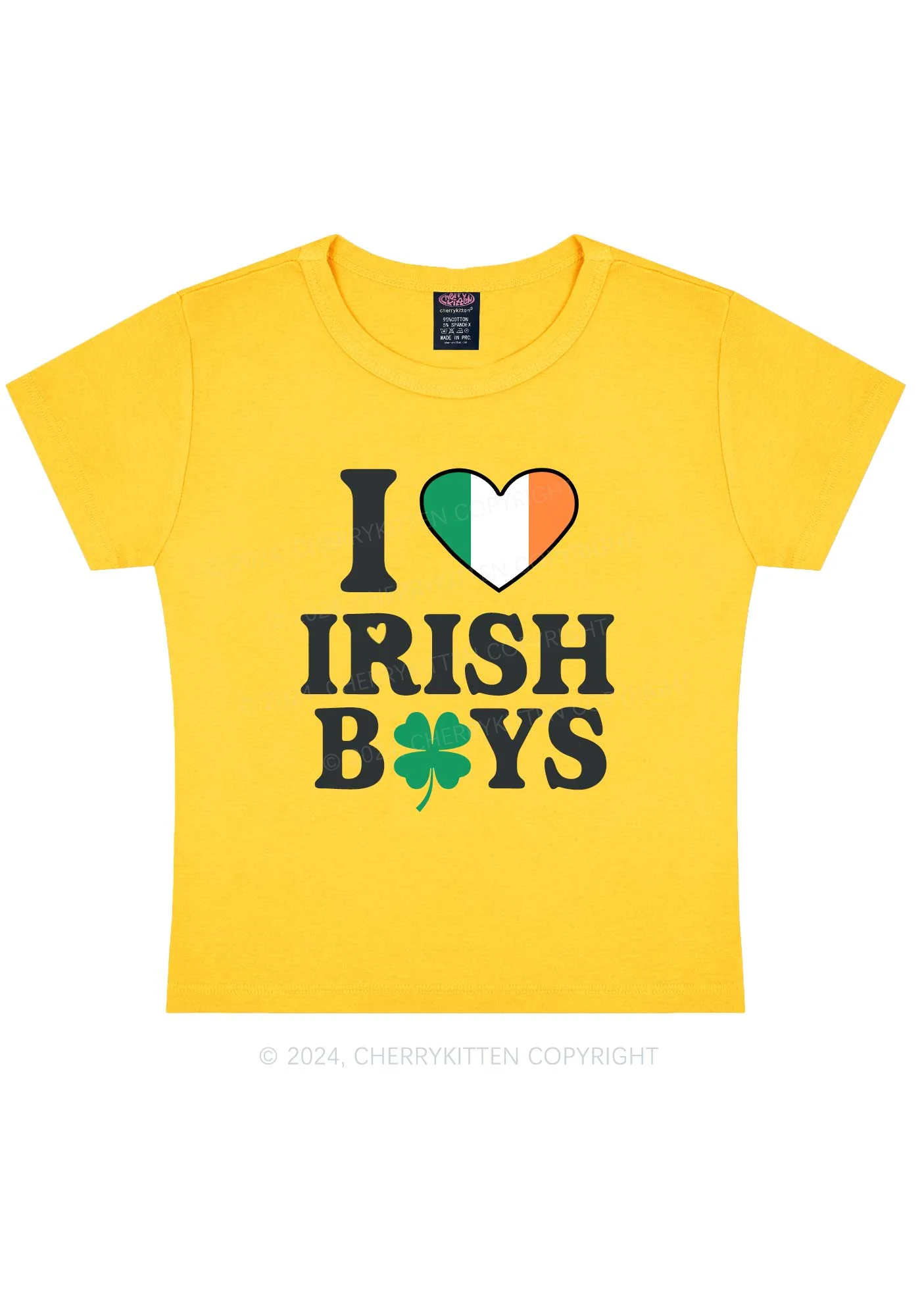 Irish Boy Shamrock St Patricks Y2K Baby Tee Cherrykitten - Image 5