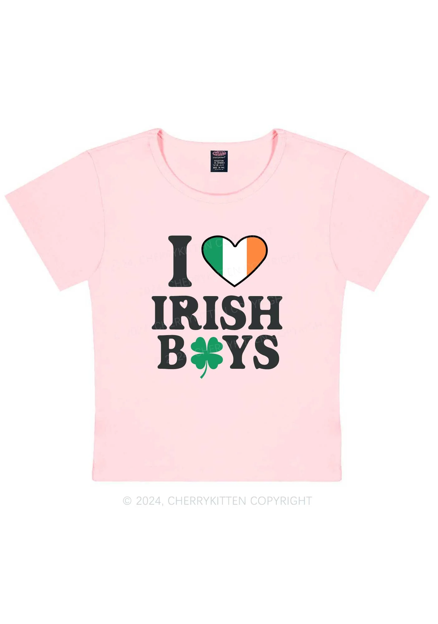 Irish Boy Shamrock St Patricks Y2K Baby Tee Cherrykitten - Image 6