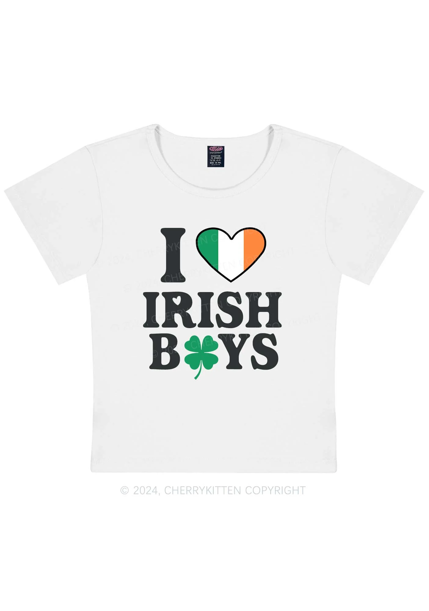 Irish Boy Shamrock St Patricks Y2K Baby Tee Cherrykitten - Image 7