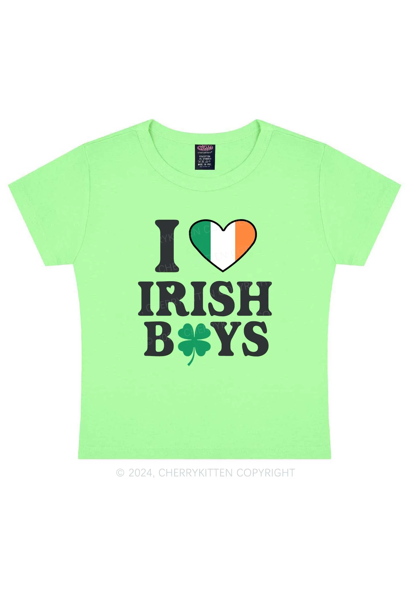 Irish Boy Shamrock St Patricks Y2K Baby Tee Cherrykitten - Image 8