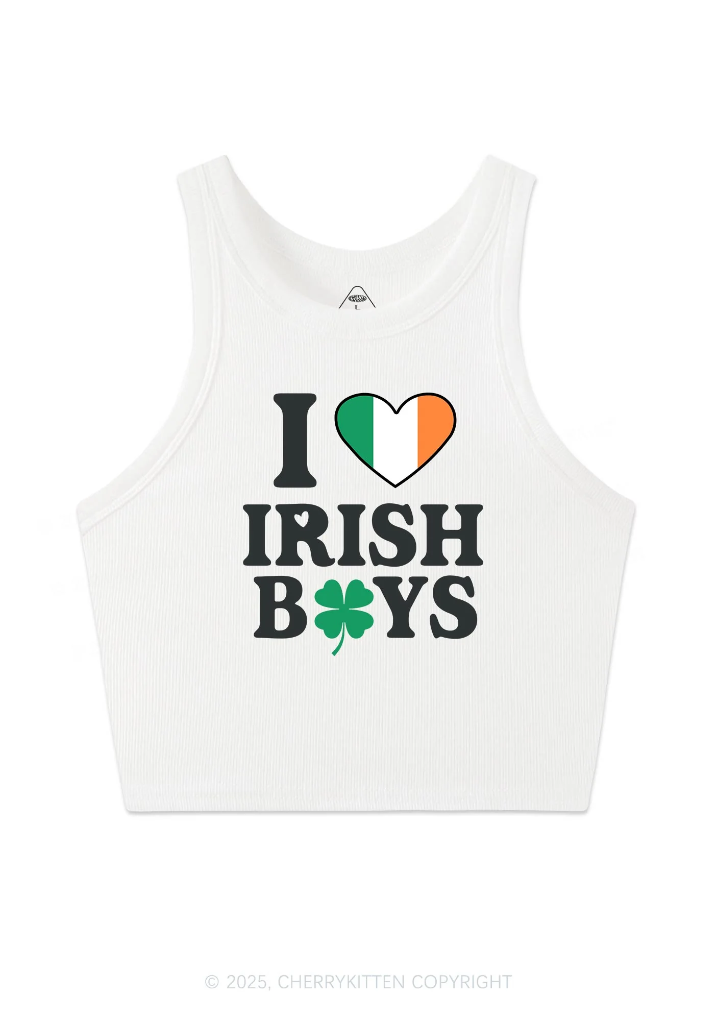 Irish Boy Shamrock St Patricks Y2K Crop Tank Top Cherrykitten - Image 4