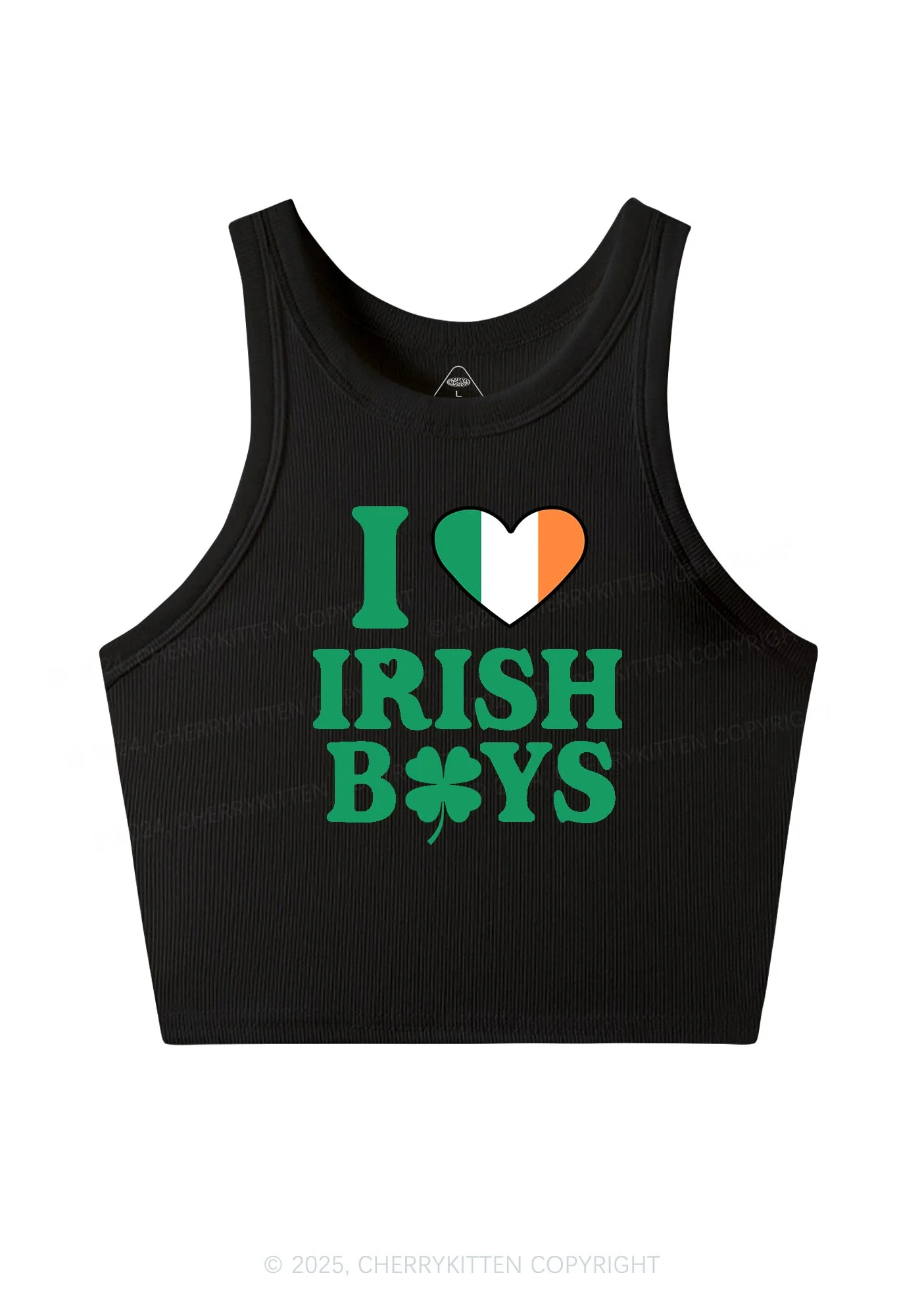 Irish Boy Shamrock St Patricks Y2K Crop Tank Top Cherrykitten - Image 5