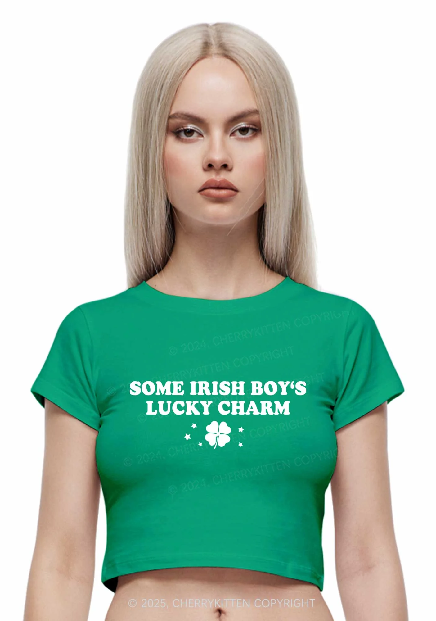 Irish Boys Lucky Charm St Patricks Y2K Baby Tee Cherrykitten - Image 2