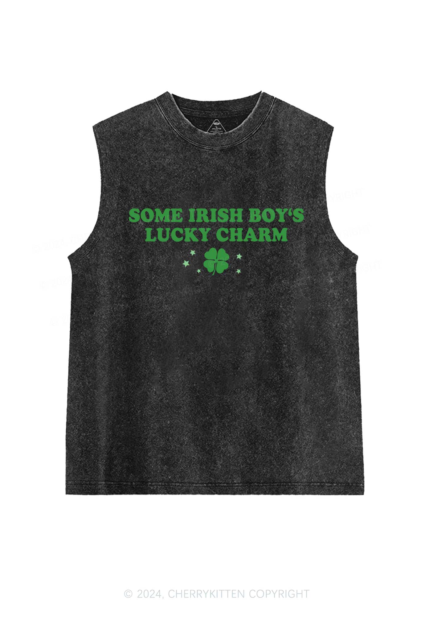 Irish Boys Lucky Charm St Patricks Y2K Washed Tank Cherrykitten - Image 3