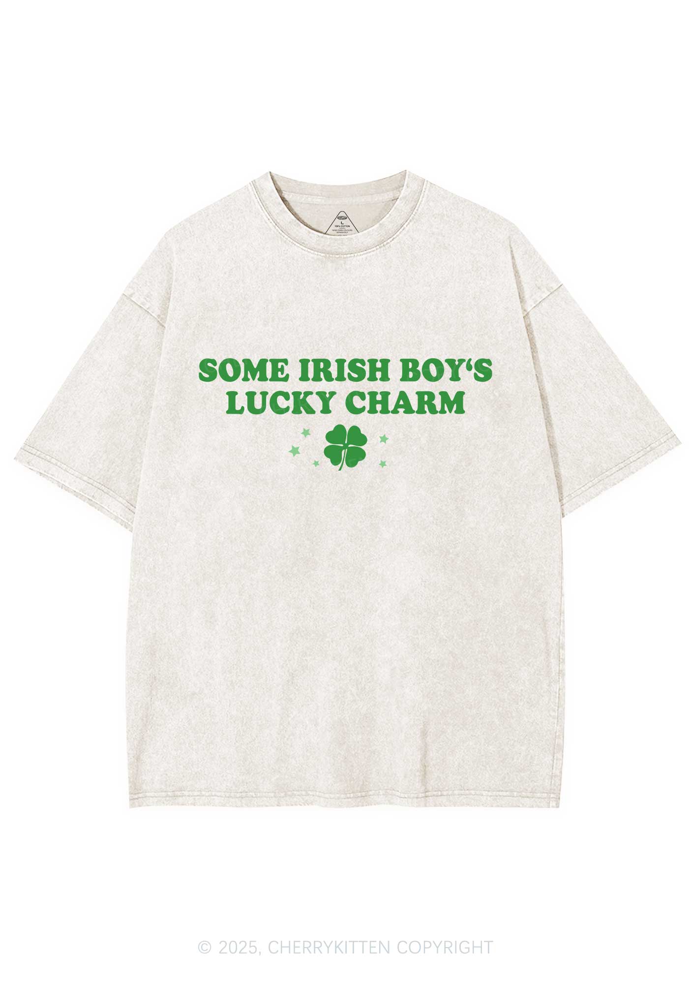 Irish Boys Lucky Charm St Patricks Y2K Washed Tee Cherrykitten - Image 6