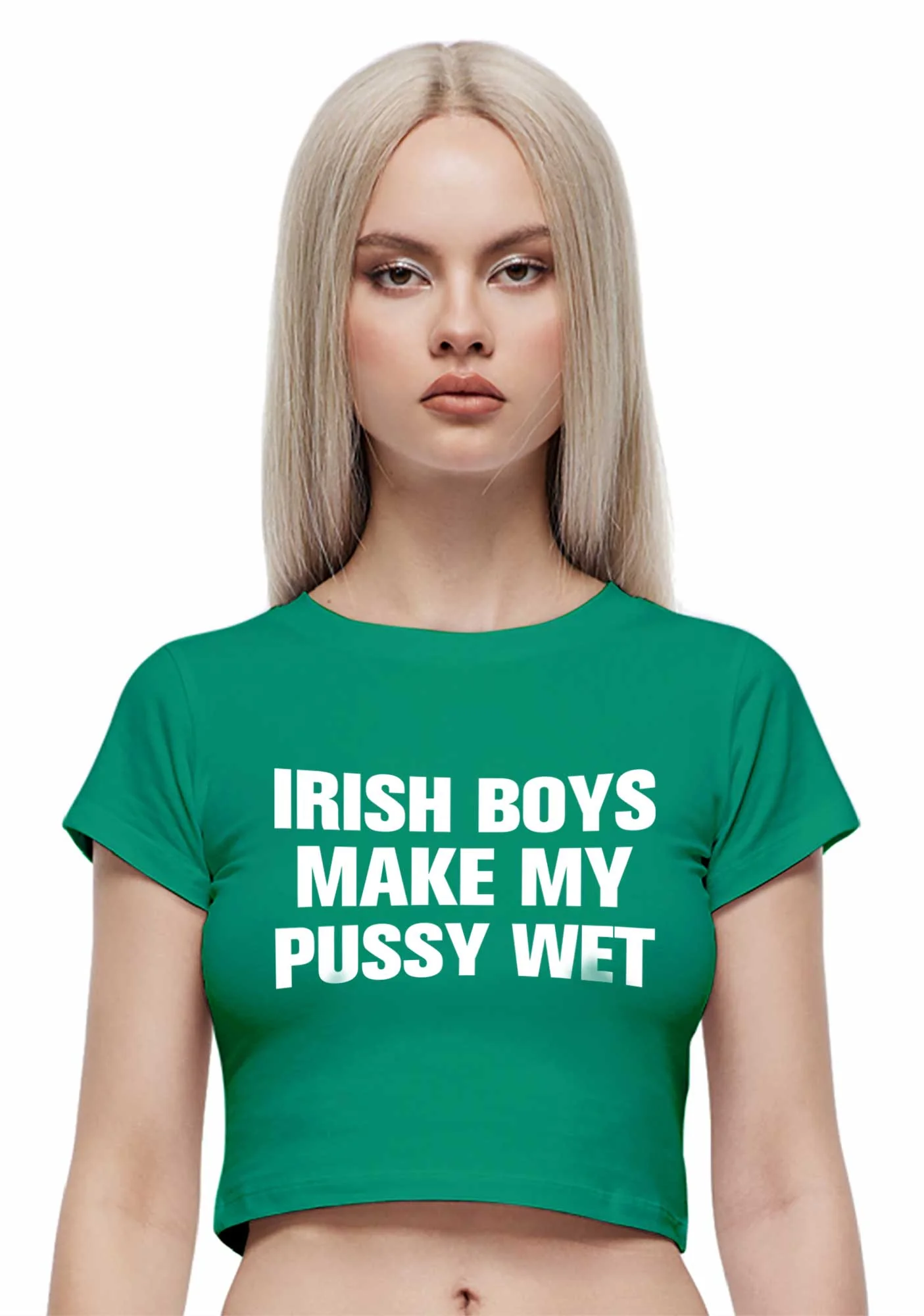Irish Boys Make My Puxxy Wet St Patricks Y2K Baby Tee Cherrykitten - Image 2