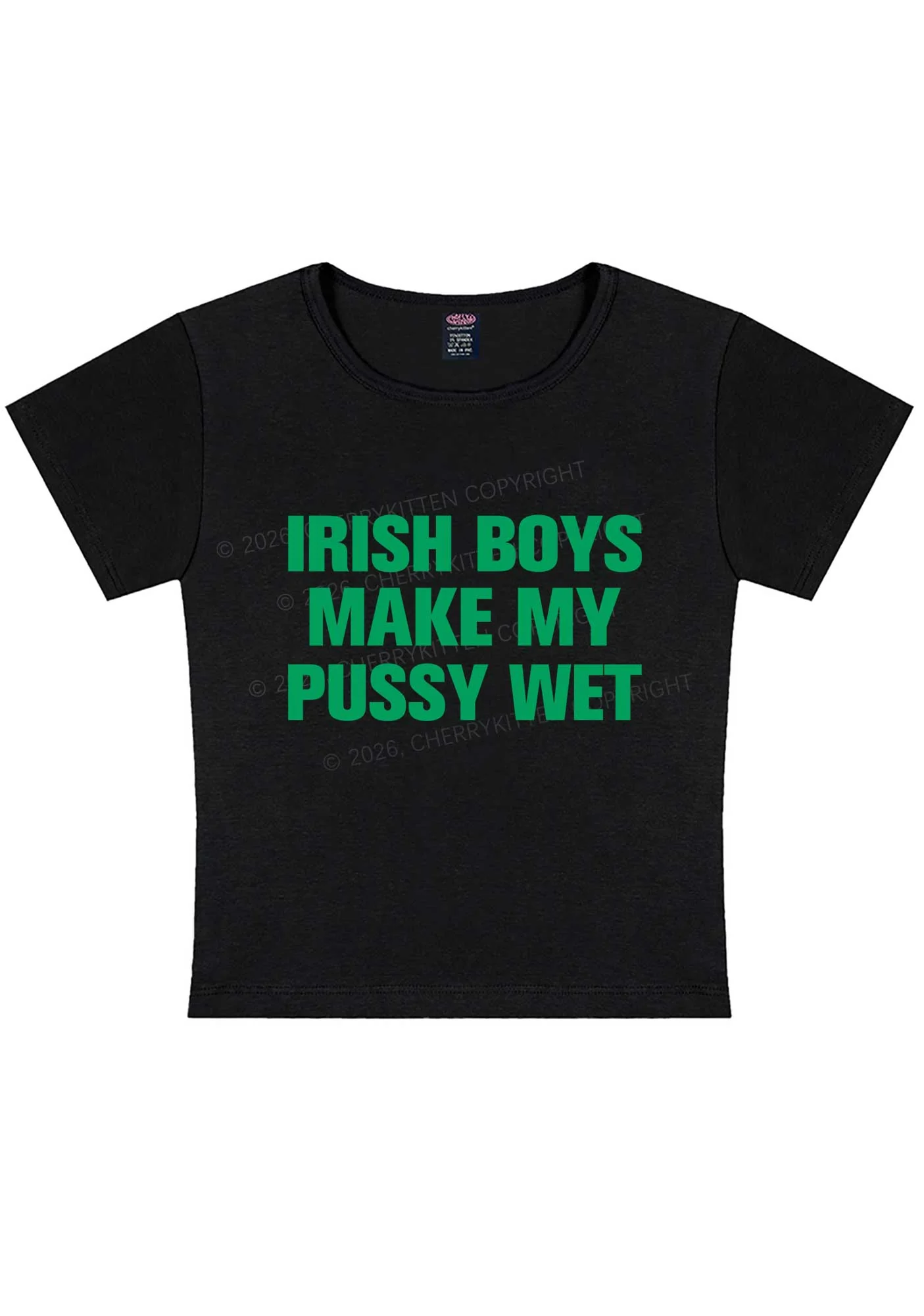 Irish Boys Make My Puxxy Wet St Patricks Y2K Baby Tee Cherrykitten - Image 3
