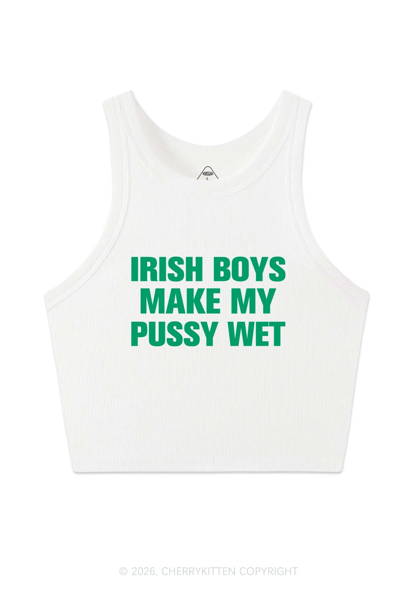 Irish Boys Make My Puxxy Wet St Patricks Y2K Crop Tank Top Cherrykitten - Image 3