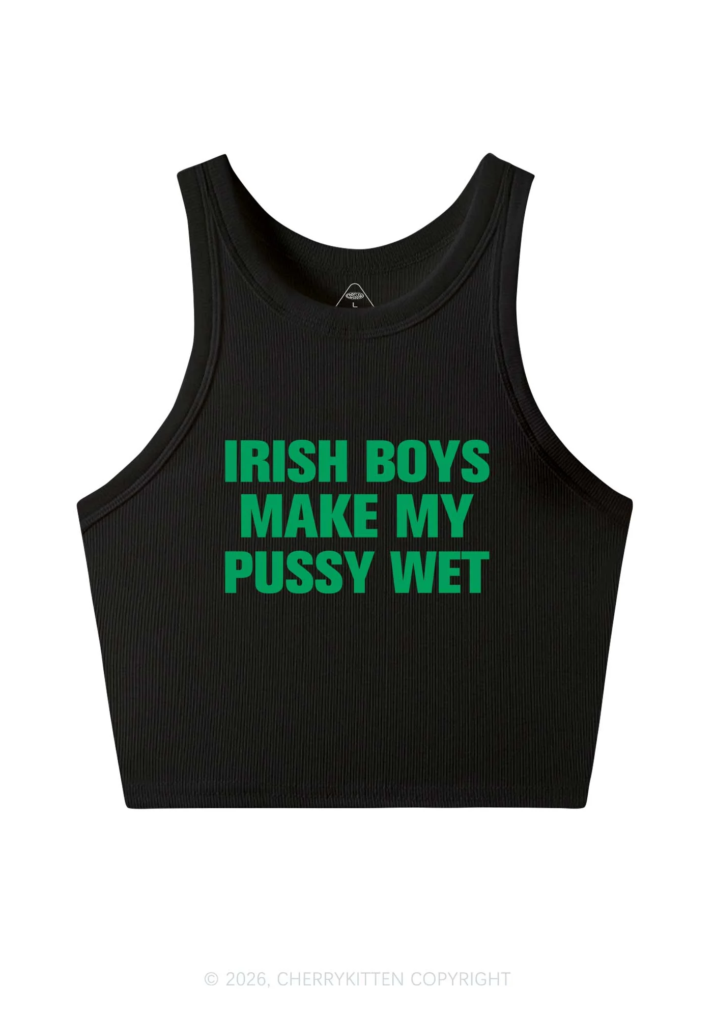 Irish Boys Make My Puxxy Wet St Patricks Y2K Crop Tank Top Cherrykitten - Image 4