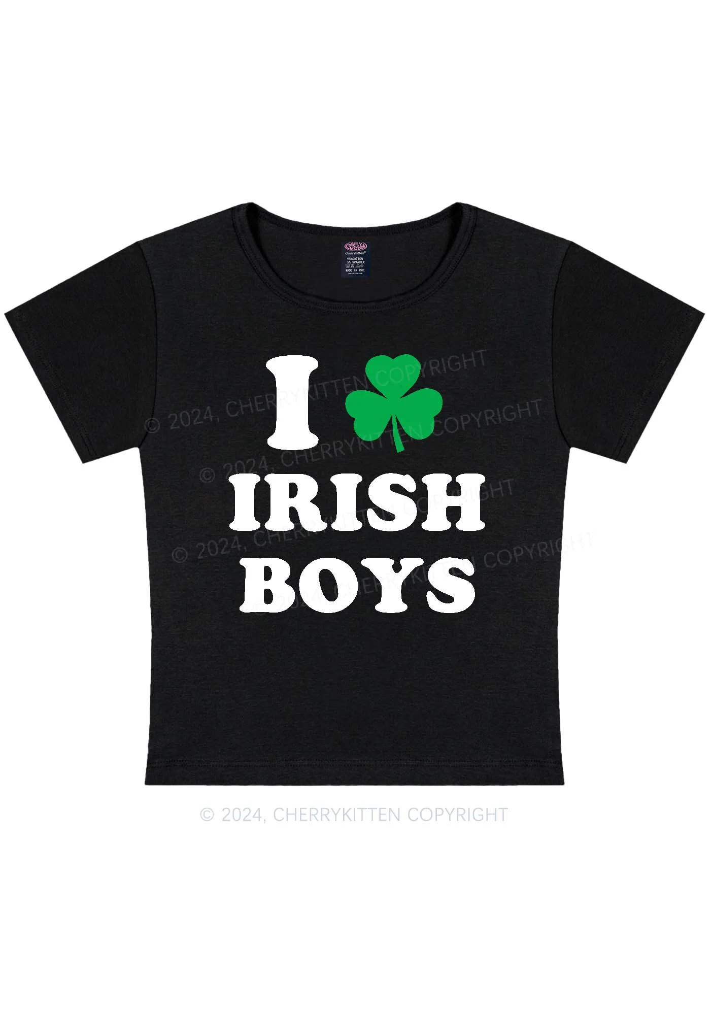 Irish Boys St Patricks Y2K Baby Tee Cherrykitten - Image 3