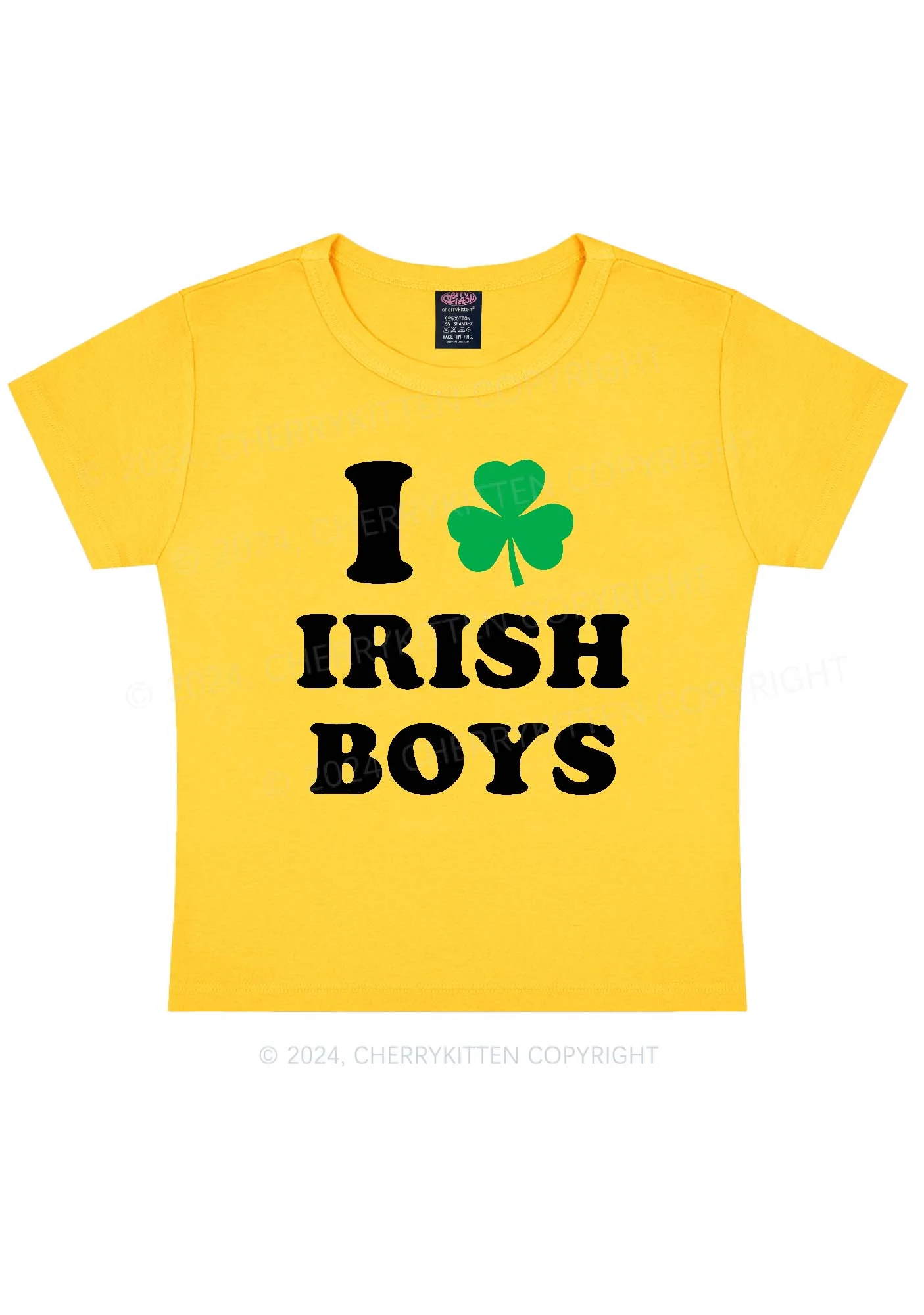 Irish Boys St Patricks Y2K Baby Tee Cherrykitten - Image 4