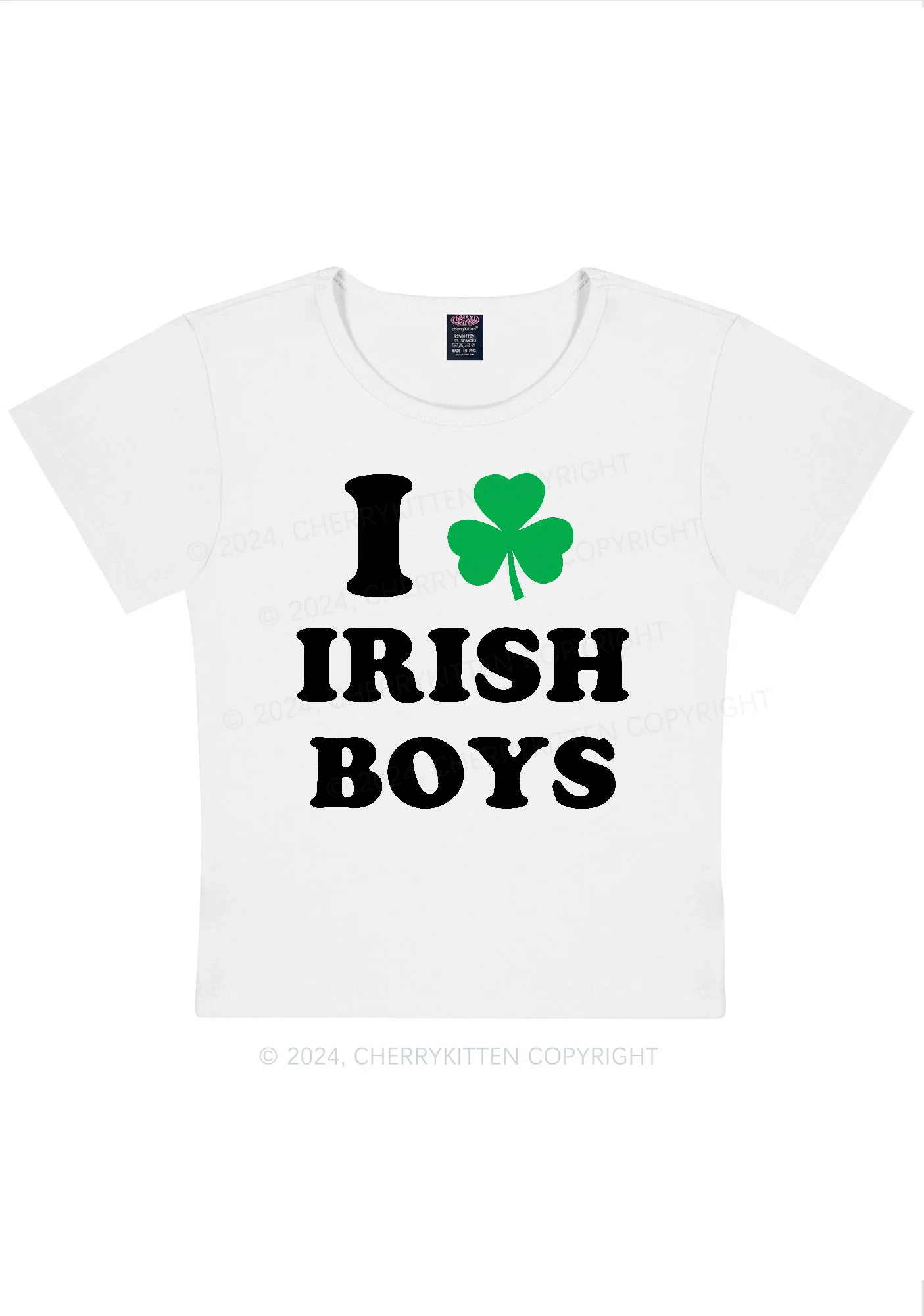 Irish Boys St Patricks Y2K Baby Tee Cherrykitten - Image 5