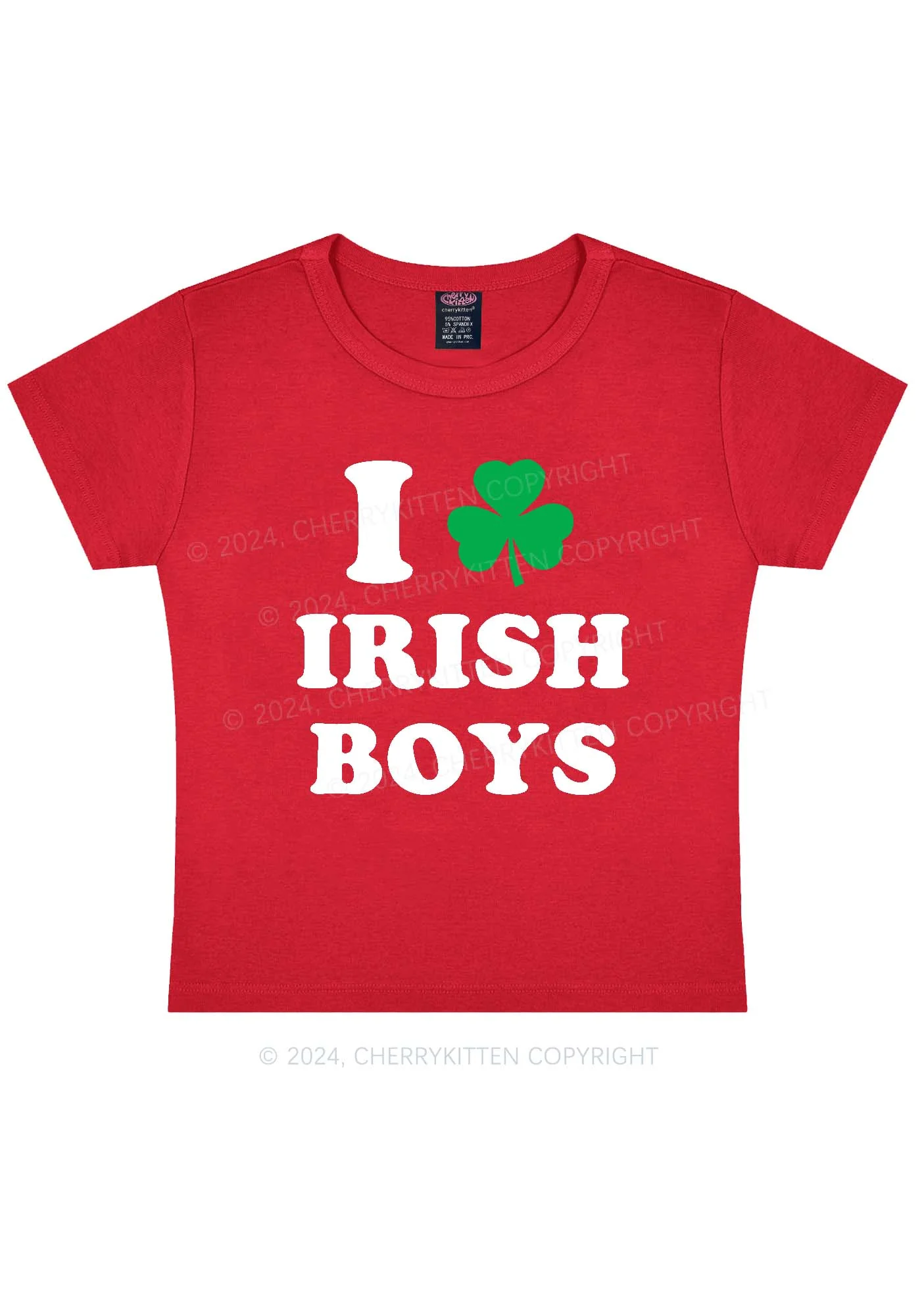 Irish Boys St Patricks Y2K Baby Tee Cherrykitten - Image 6