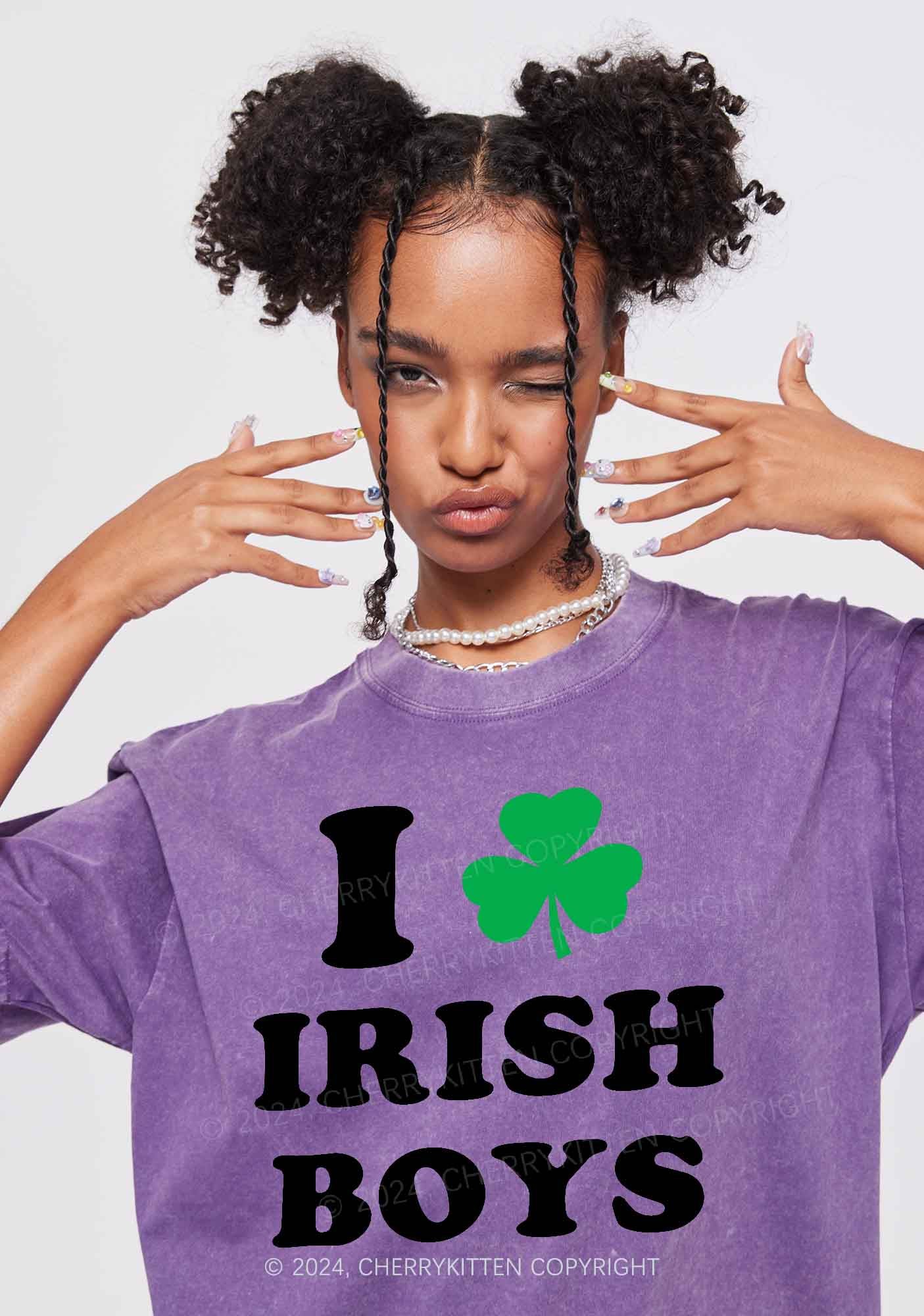Irish Boys St Patricks Y2K Washed Tee Cherrykitten - Image 3