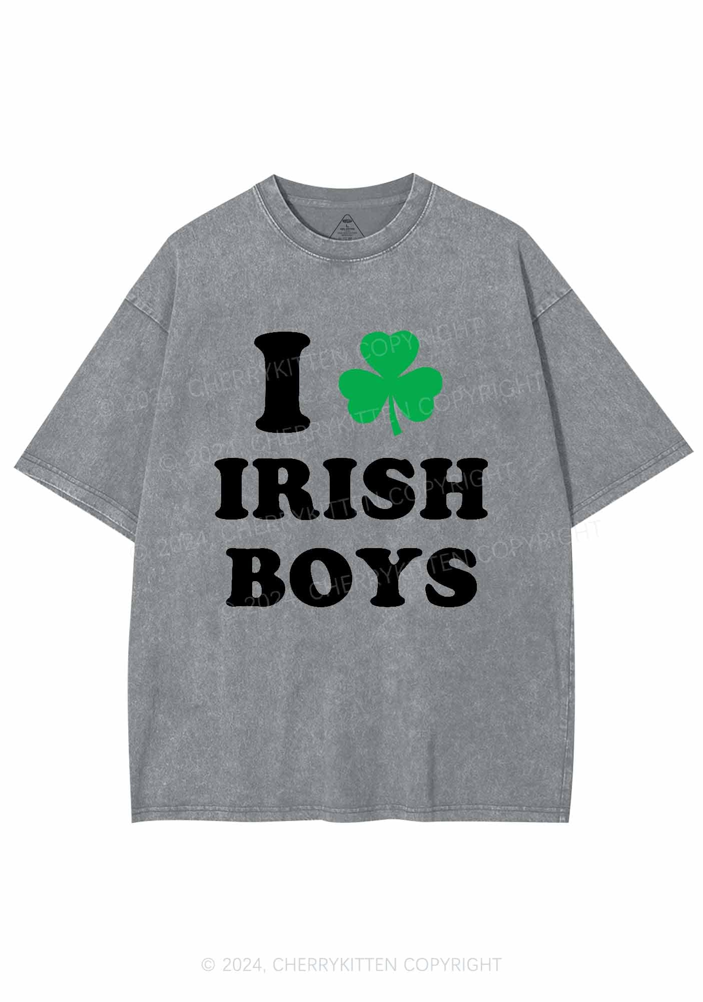 Irish Boys St Patricks Y2K Washed Tee Cherrykitten - Image 8