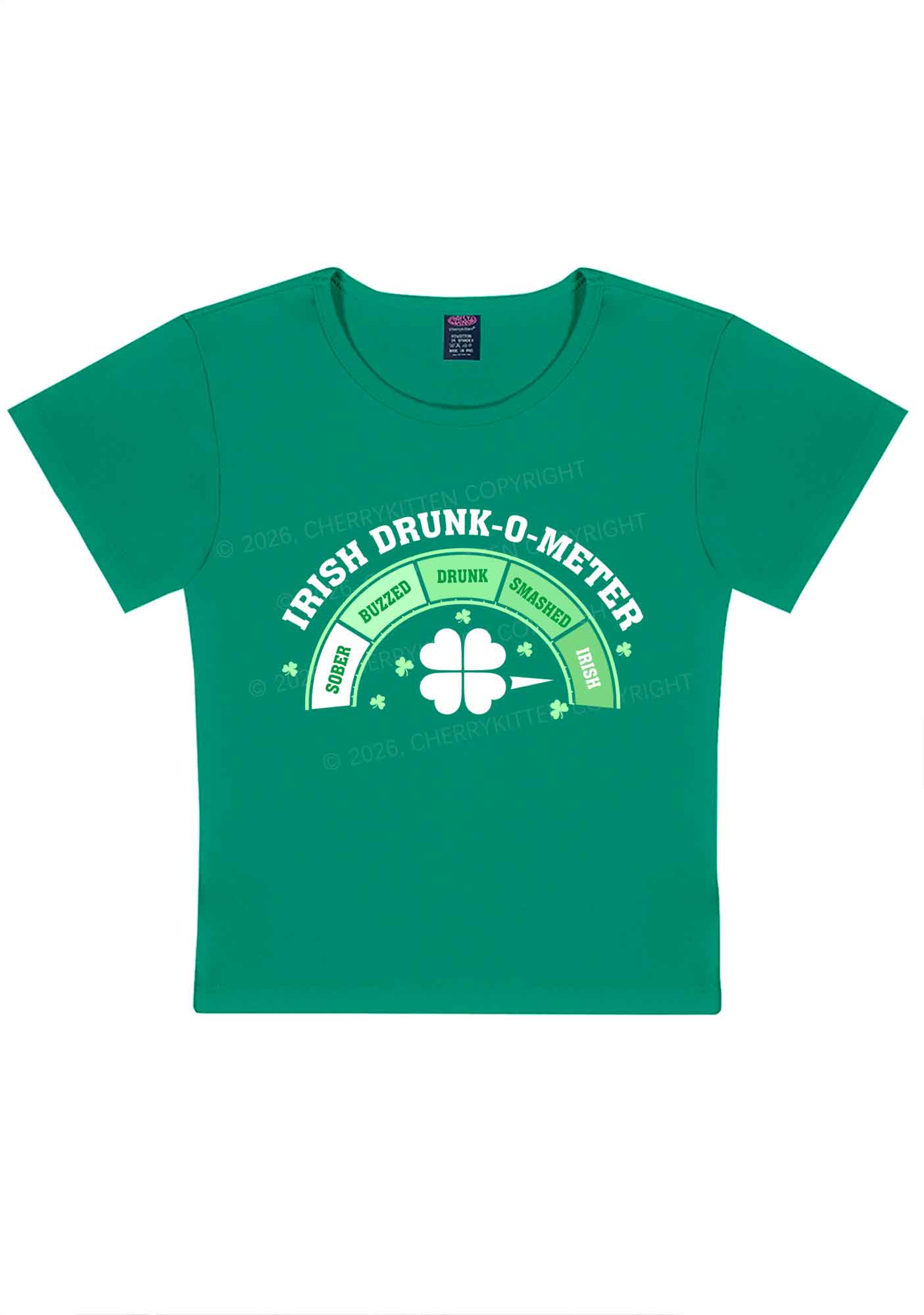 Irish Drunk O Meter St Patricks Y2K Baby Tee Cherrykitten - Image 3