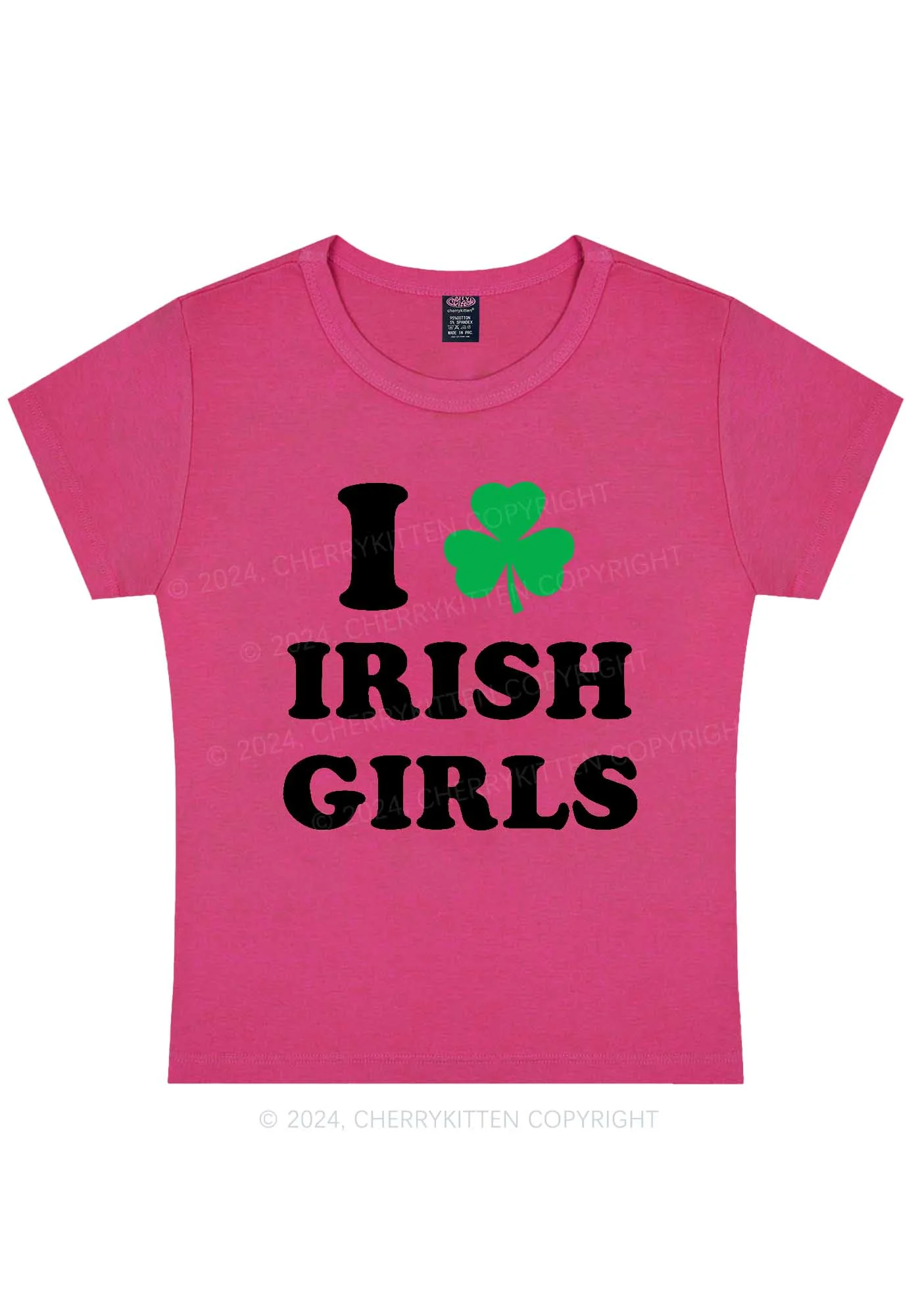 Irish Girls St Patricks Y2K Baby Tee Cherrykitten - Image 12