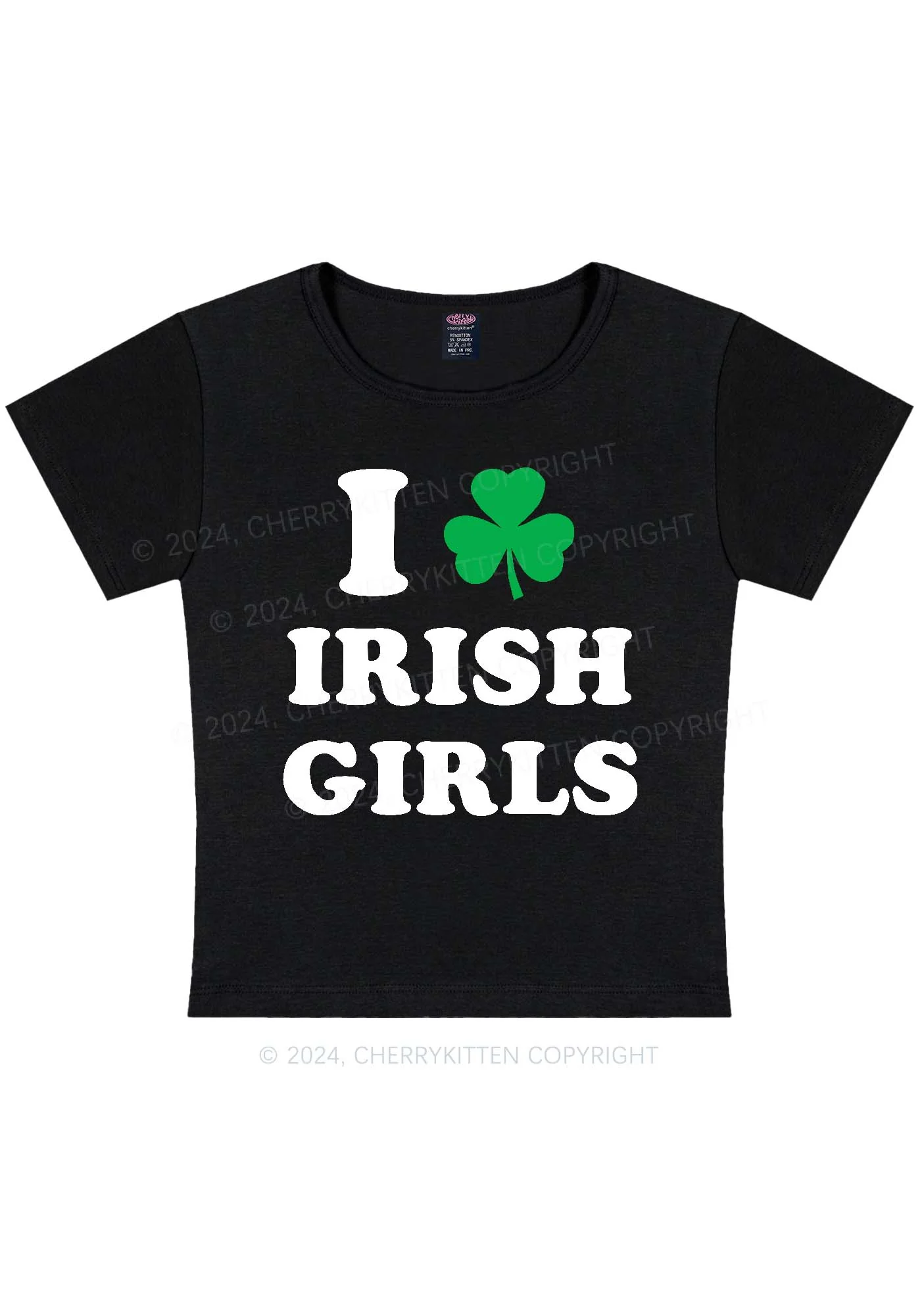 Irish Girls St Patricks Y2K Baby Tee Cherrykitten - Image 3