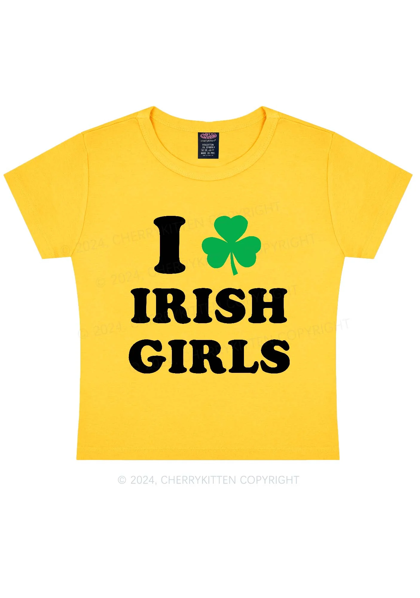Irish Girls St Patricks Y2K Baby Tee Cherrykitten - Image 4