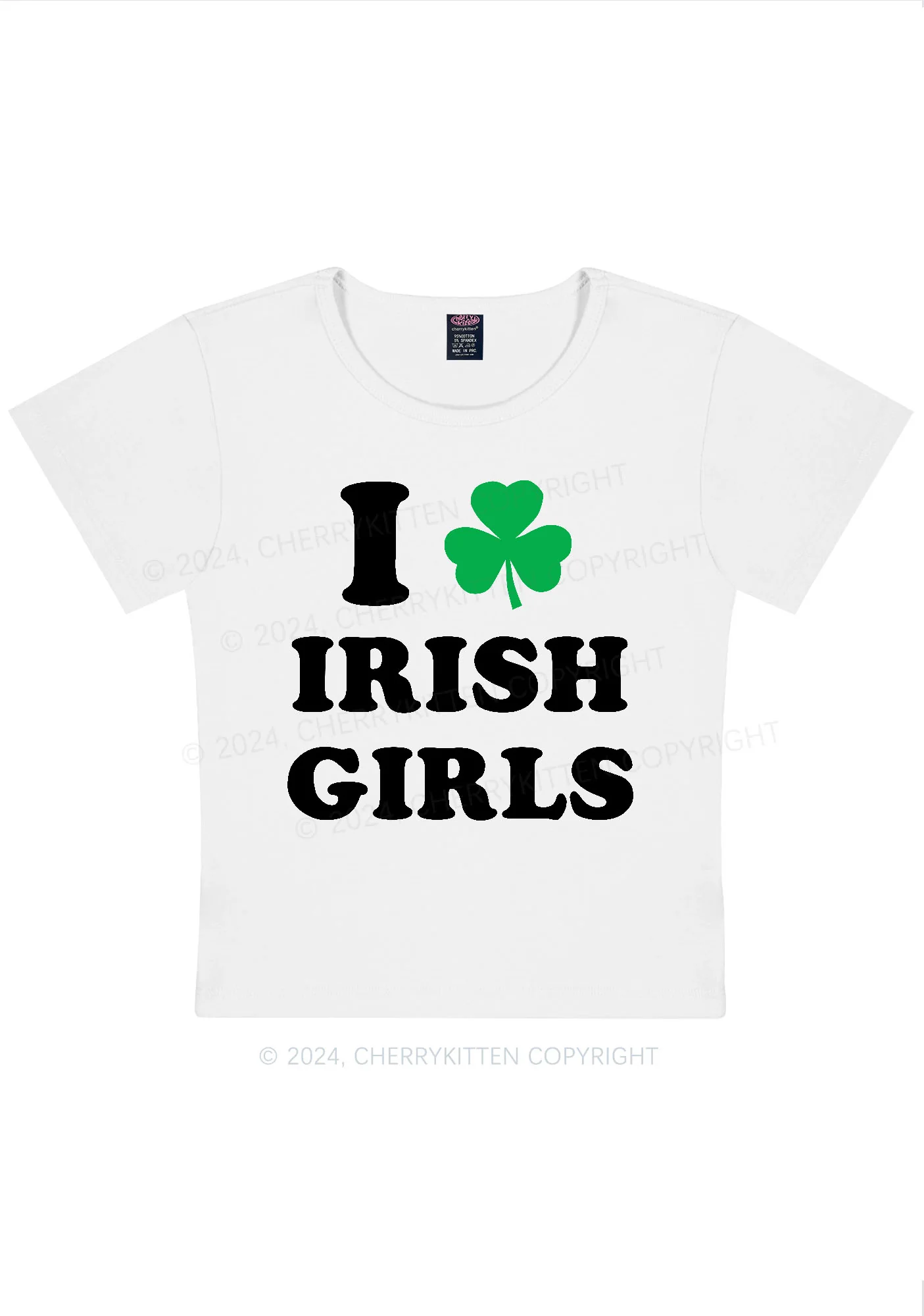 Irish Girls St Patricks Y2K Baby Tee Cherrykitten - Image 5
