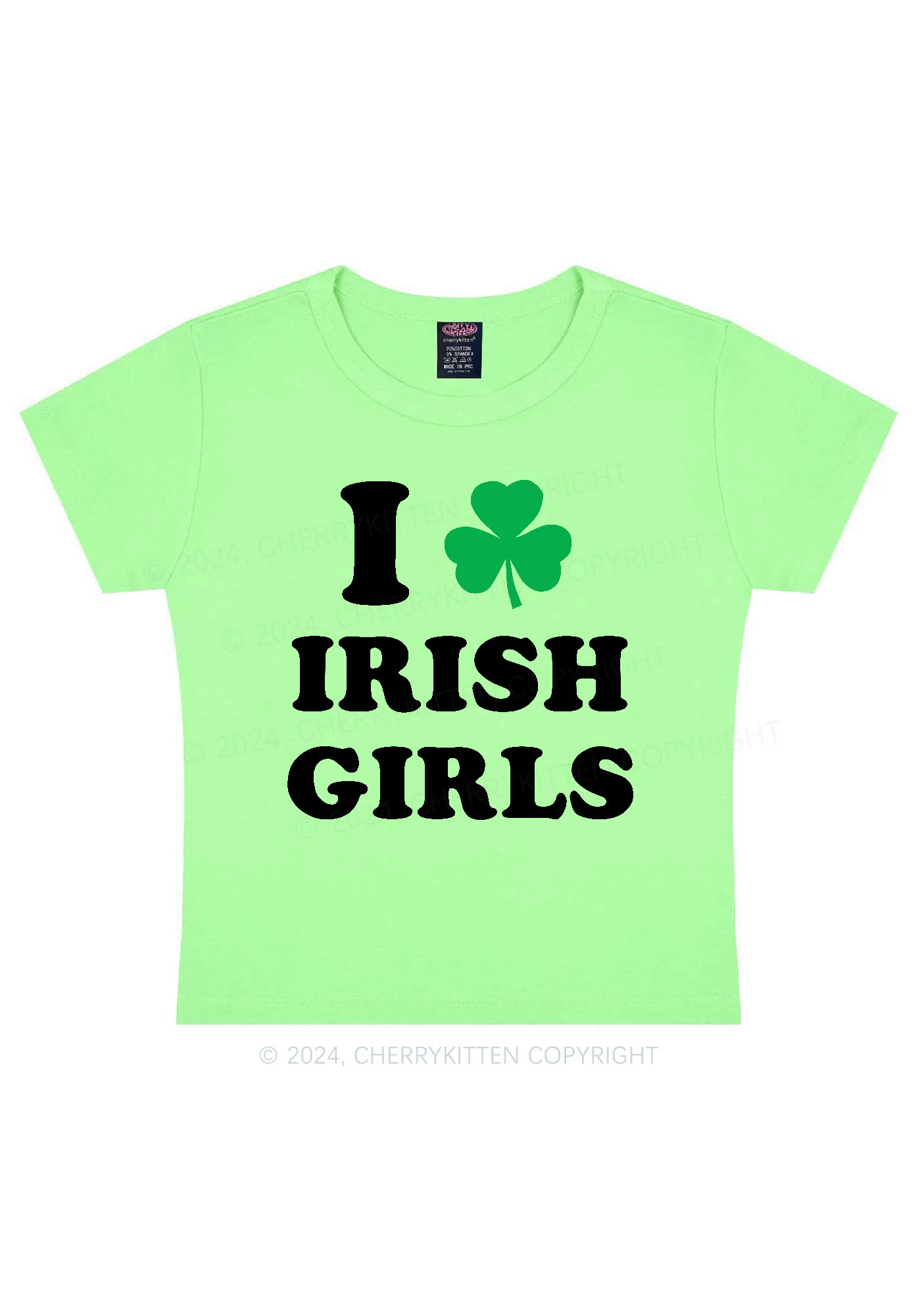 Irish Girls St Patricks Y2K Baby Tee Cherrykitten - Image 6