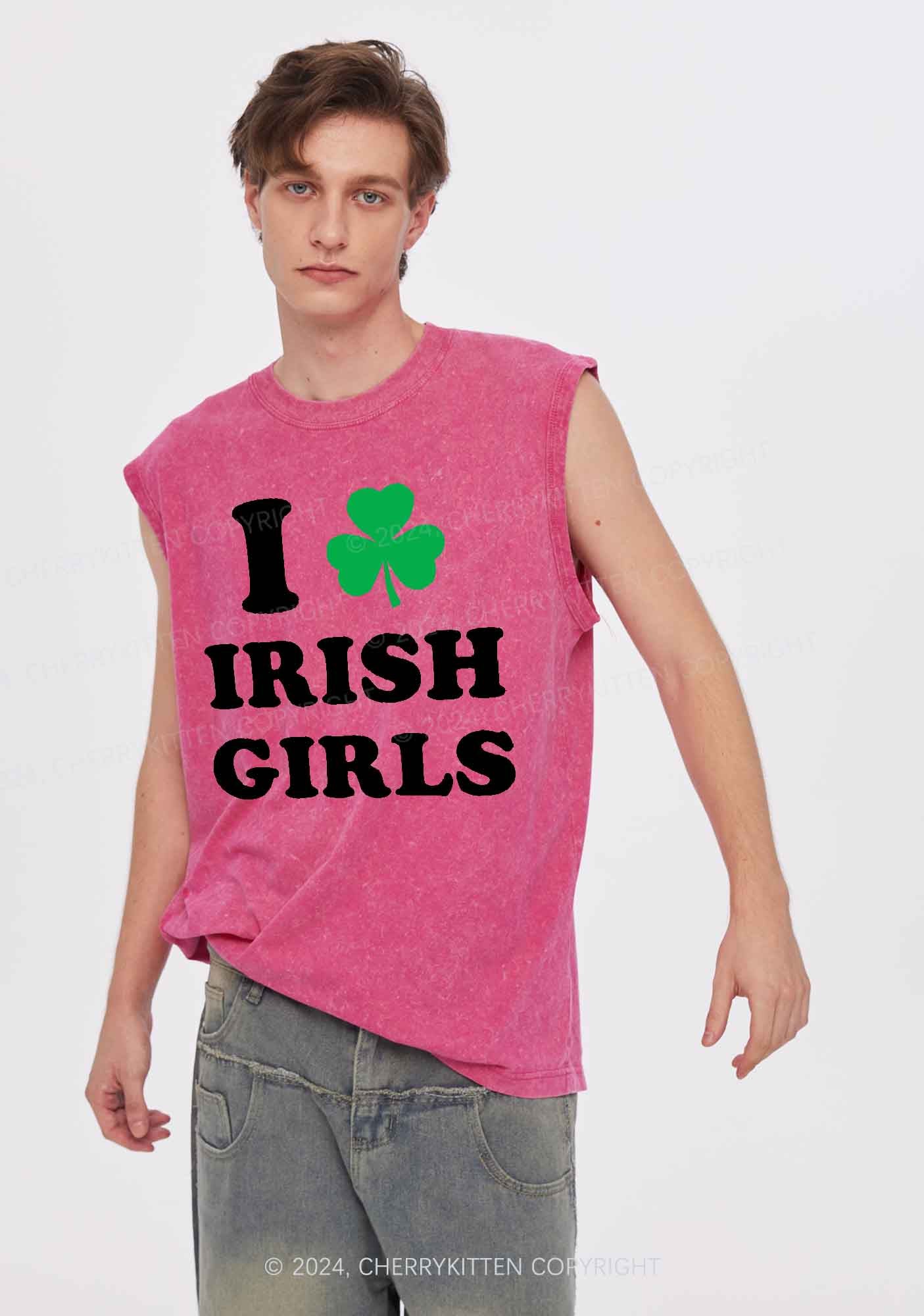 Irish Girls St Patricks Y2K Washed Tank Cherrykitten - Image 2