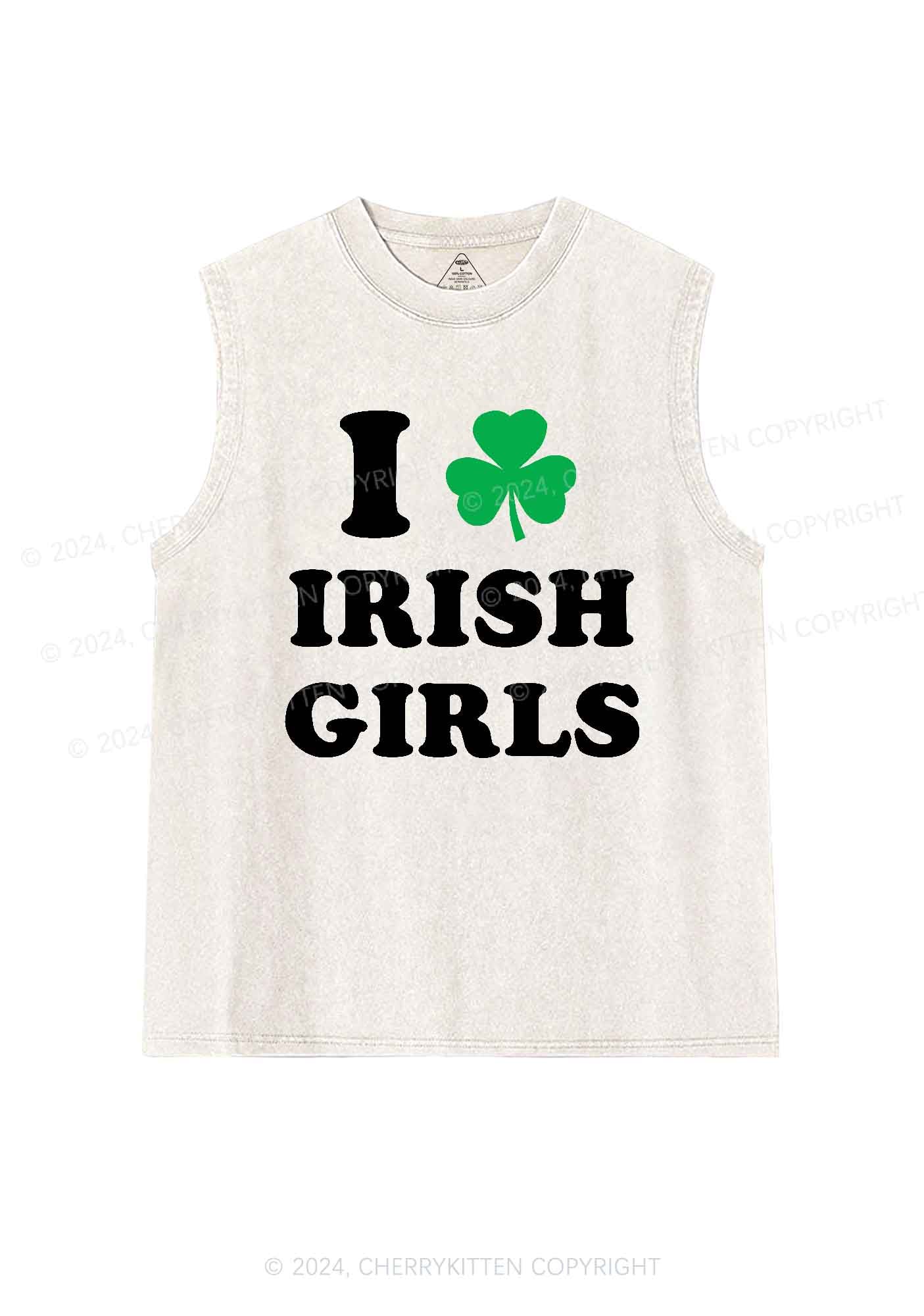 Irish Girls St Patricks Y2K Washed Tank Cherrykitten - Image 3