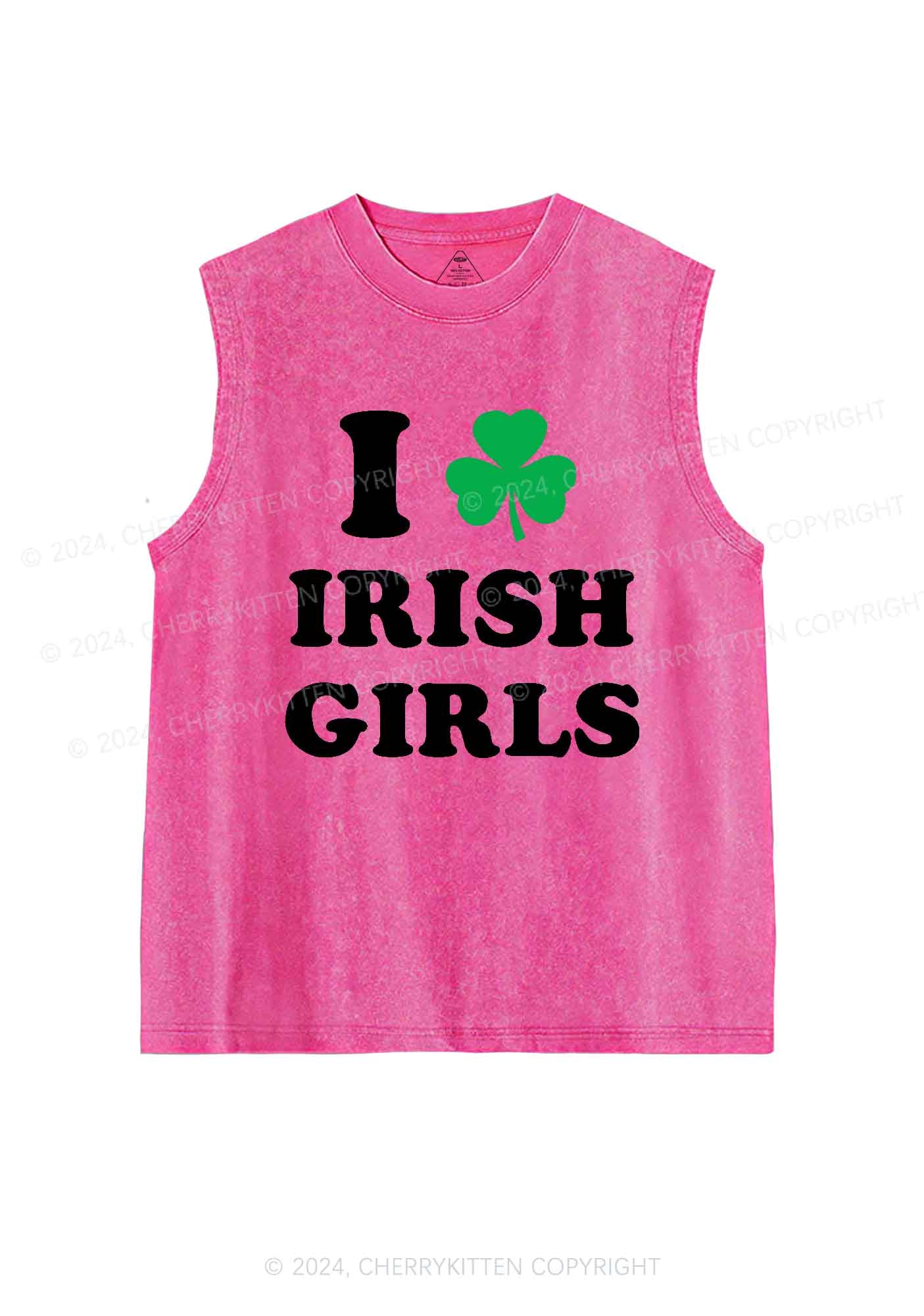 Irish Girls St Patricks Y2K Washed Tank Cherrykitten - Image 4