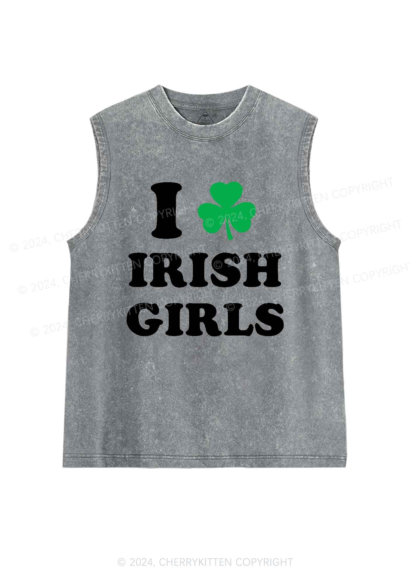 Irish Girls St Patricks Y2K Washed Tank Cherrykitten - Image 5
